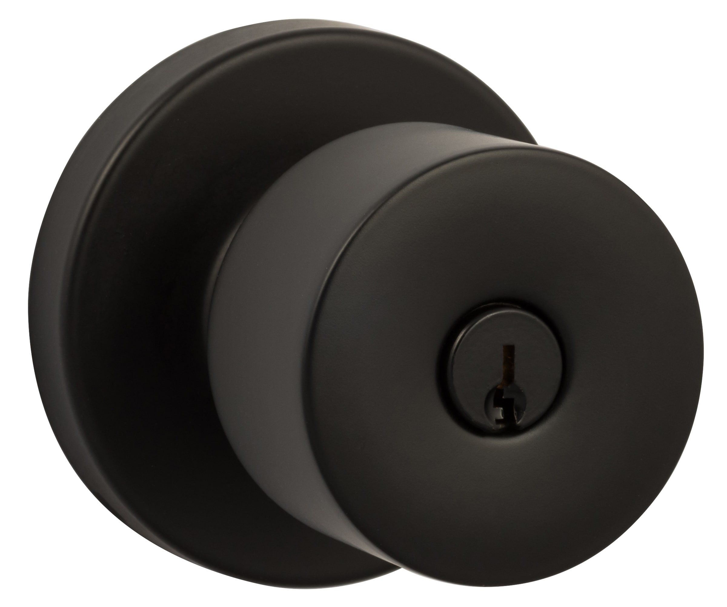 Sure-Loc Hardware BG107-RD FBL Ridgecrest Modern Bergen-Round Flat Black Interior/Exterior Keyed entry door knob Single pack