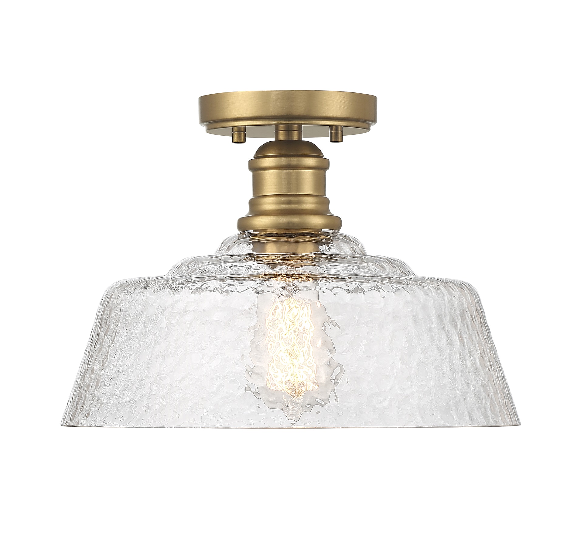 Meridian Lite Trends M60070NB Meridian 1 -Light 13-in Brushed Brass Semi Flush Mount Light