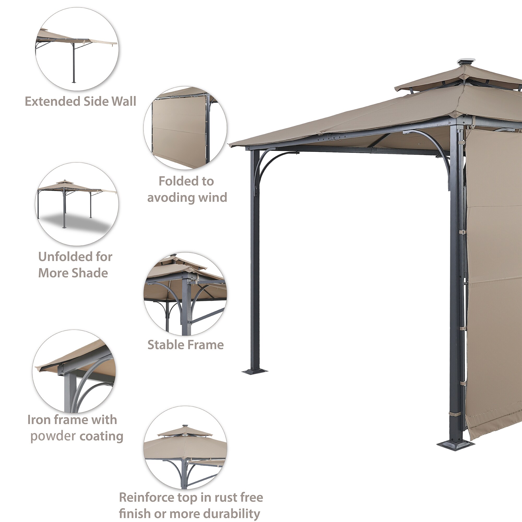 Forclover ALLS-23GR Wood-Resin-Gazebos - View #4