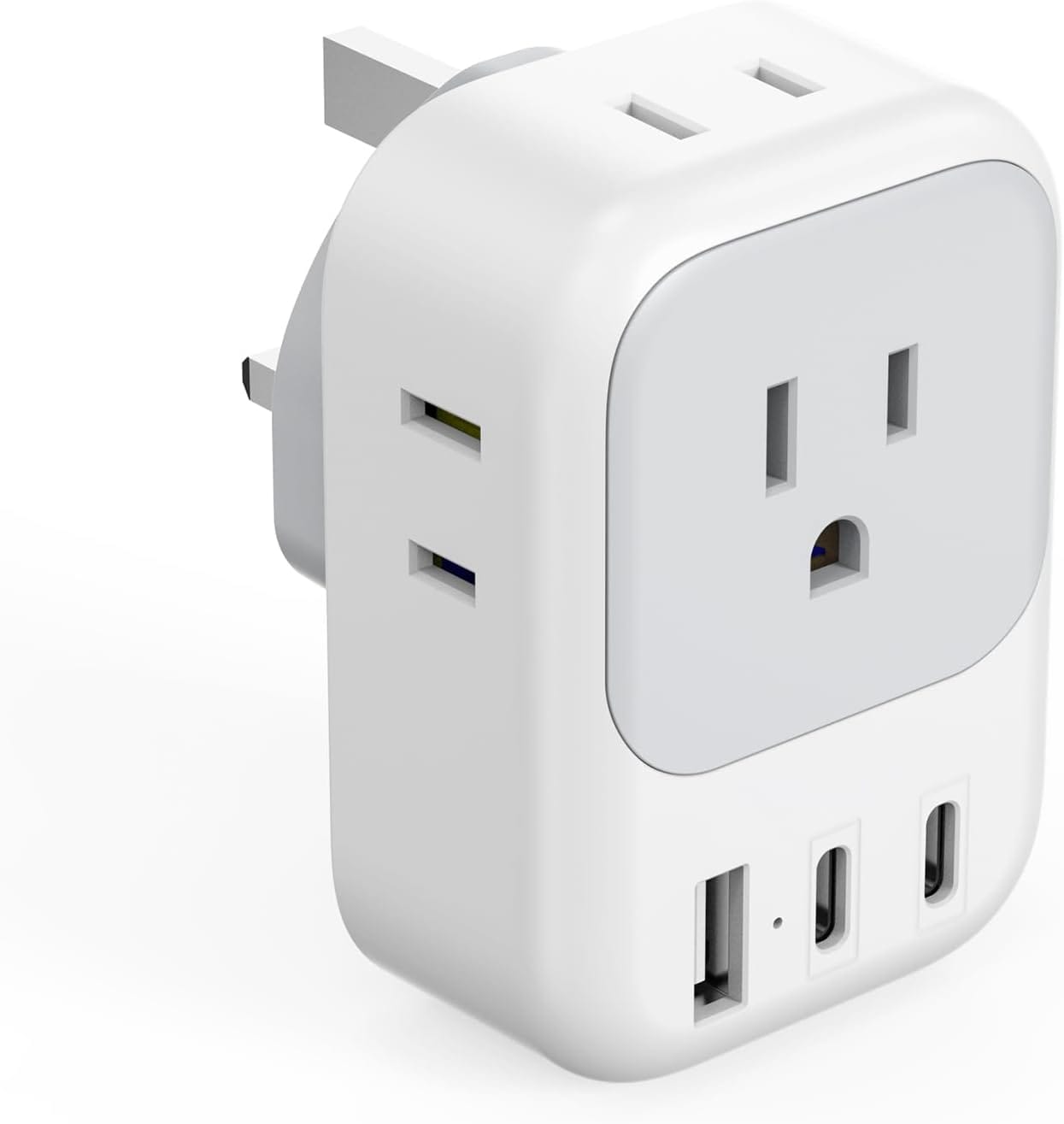 MaseiKar US to UK Plug Adapter - Type G Travel Adaptor with 4 Electrical Outlets 3 USB Ports (2 USB C) - Ireland Power Adapter for USA to England London Scotland Dubai Singapore Qatar Kenya British #ADAPTERS002
