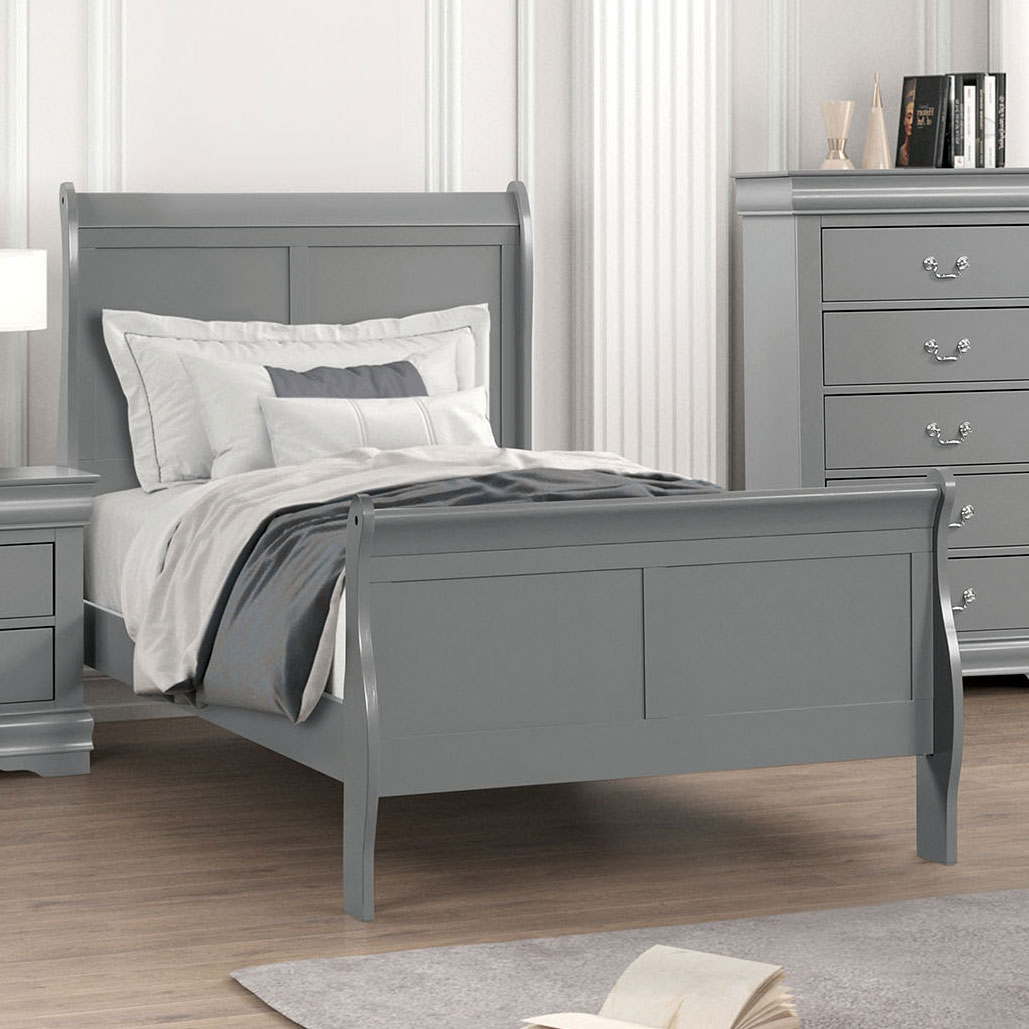 Furniture of America IDF-N7866GY-Q Burkhart Gray Queen Wood Panel Bed