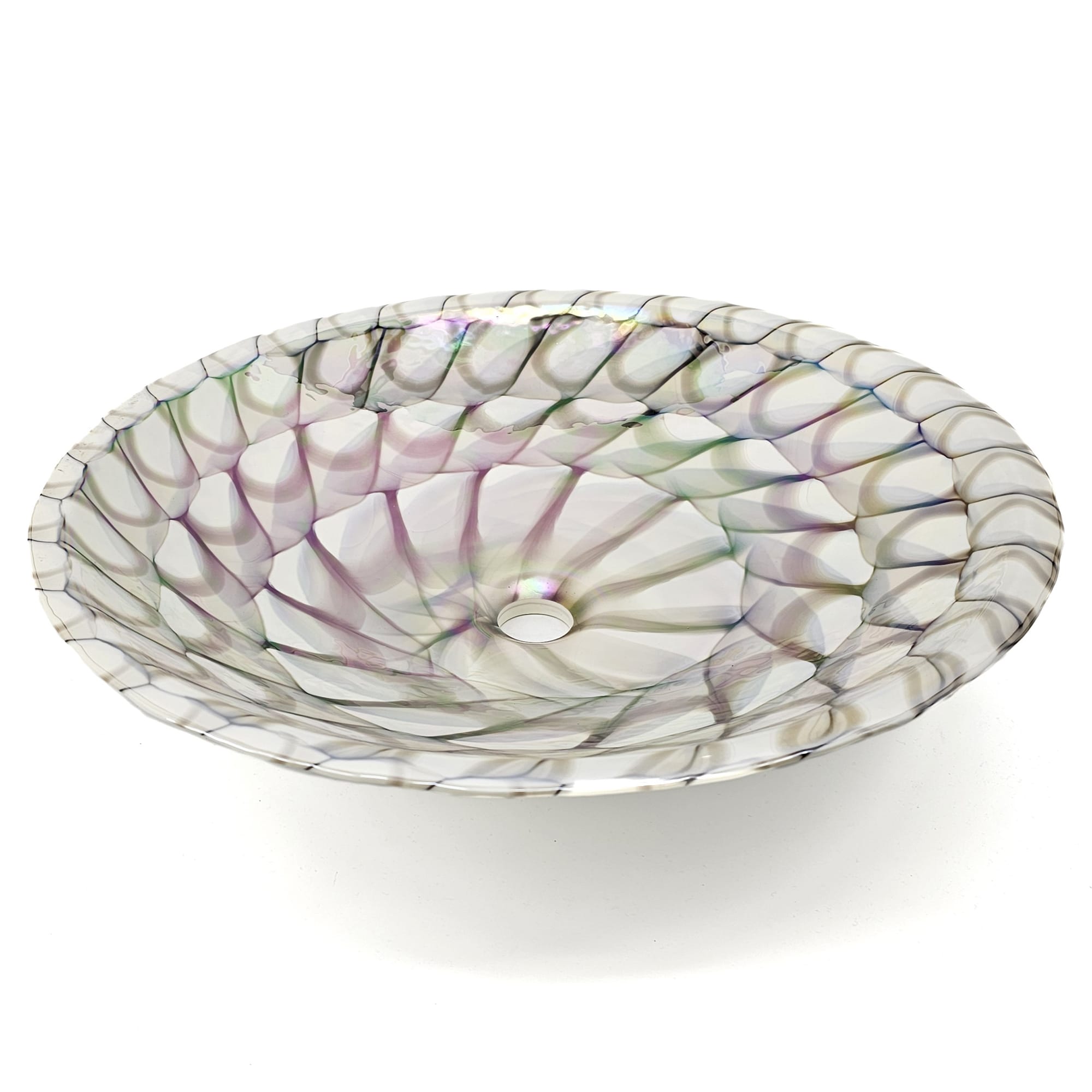 Ruvati RVB3026 Murano Glass Drop-in Round Modern Nautilus Brown Bathroom Sink ( 20.5-in x 20.5-in )
