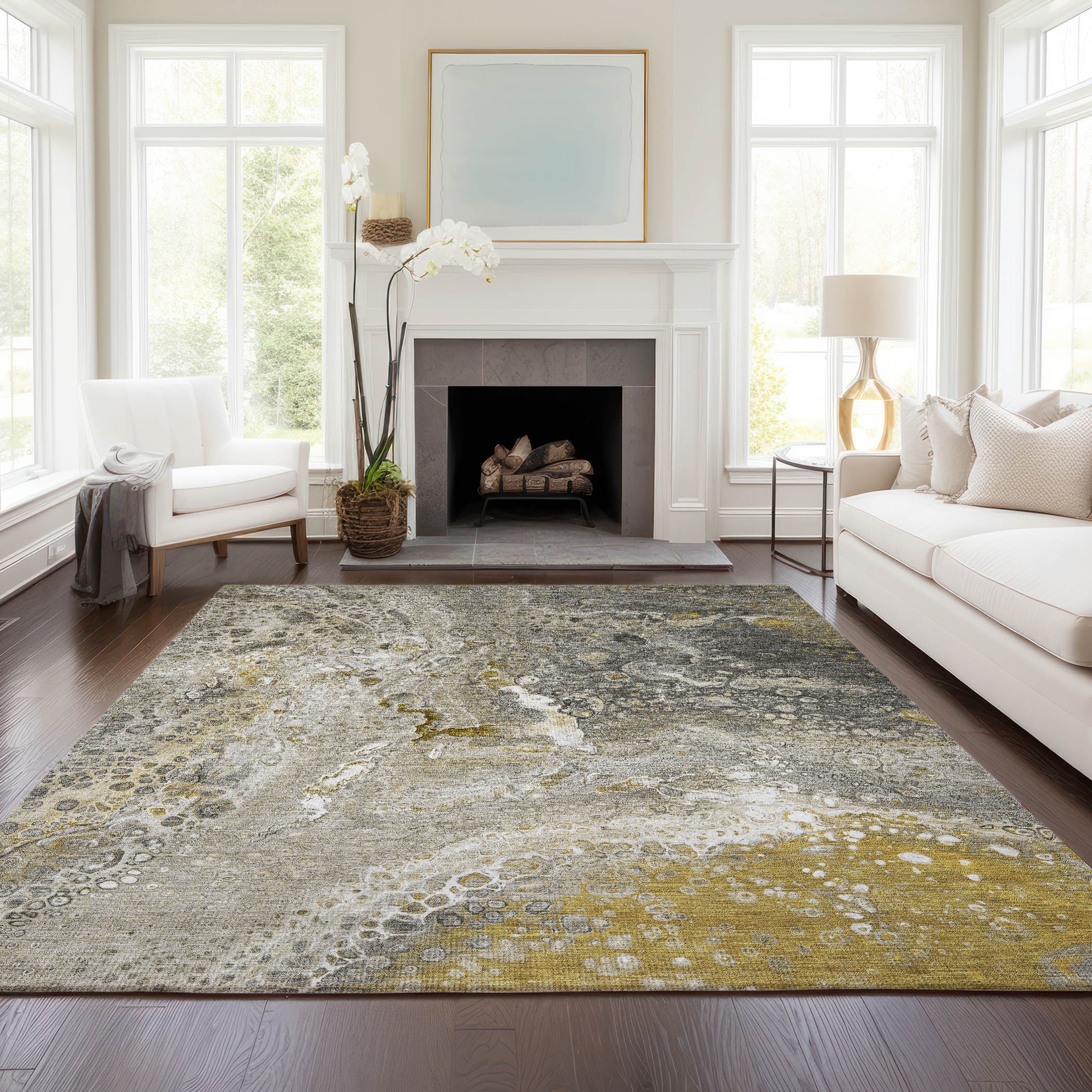 Addison Rugs ACN588TP30X46 Chantille ACN588TP 2 x 3 (ft) Polyester Taupe Rectangular Indoor/Outdoor Abstract Machine washable Area rug