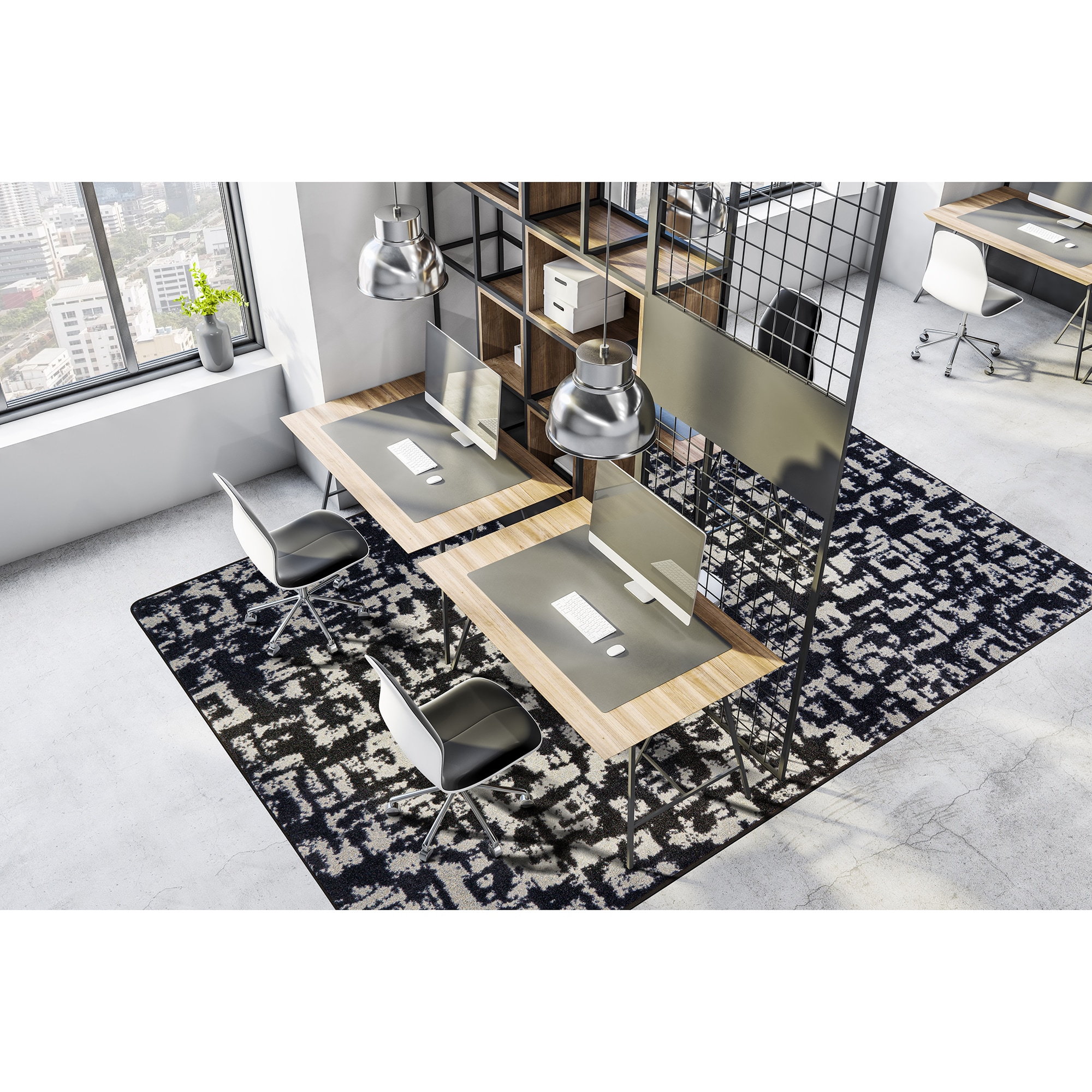 Joy Carpets 2128B-03 WorkSpace 4 x 5 (ft) Tufted Nylon Java Rectangular Indoor Abstract Area rug