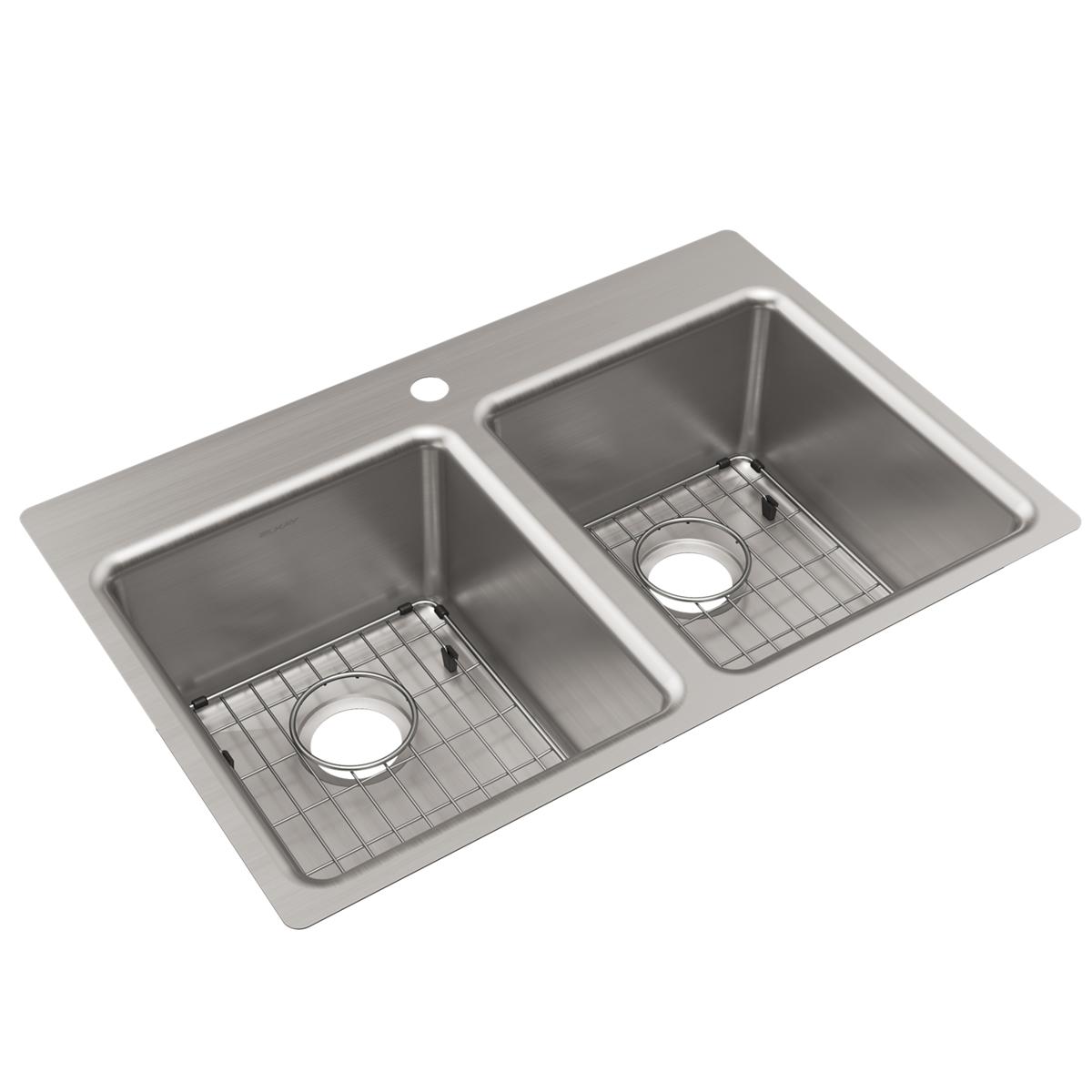 Elkay Greenwood Dual Mount 33 In X 22 In Satin Stainless Steel Double   49810100 