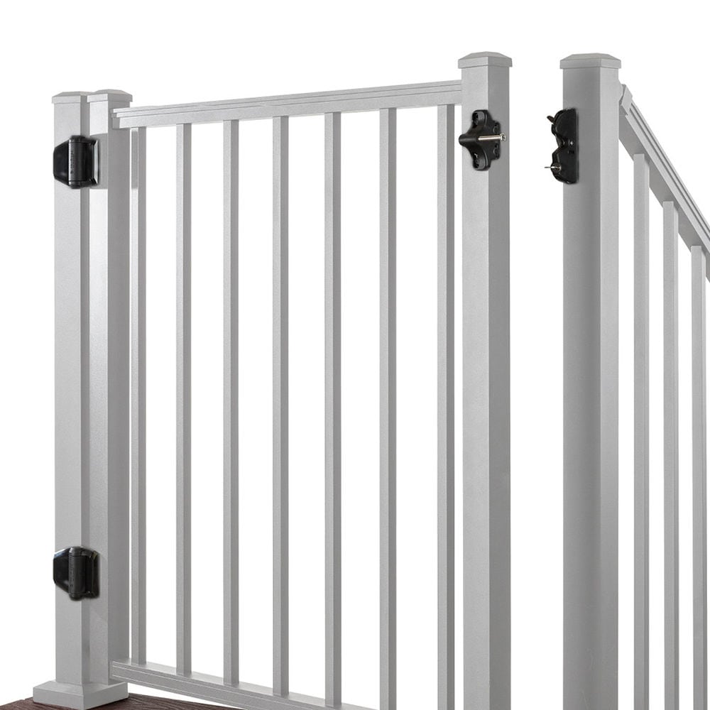 Trex 48-in L x 42-in H Classic White Aluminum Deck Railing Gate ( Assembly required ) #WT42SQADJGATE