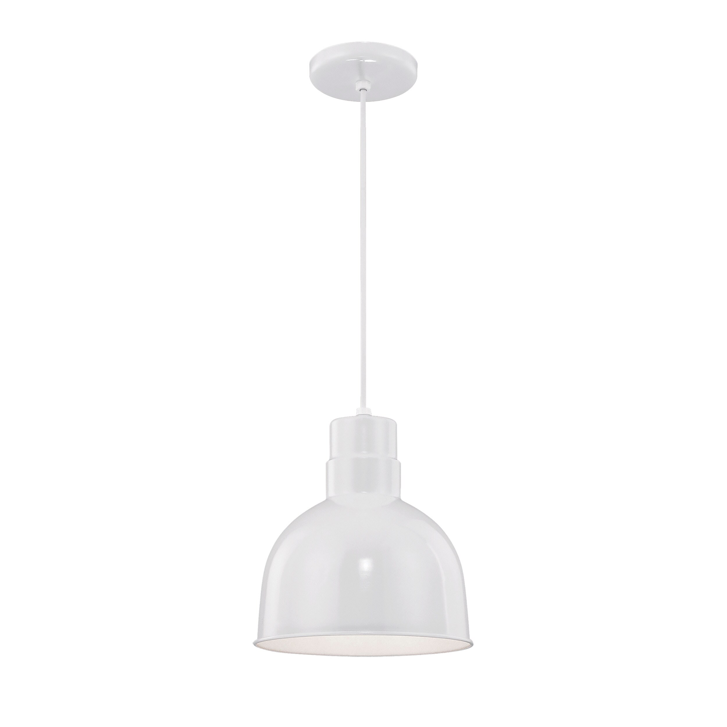 Millennium Lighting RDBC10-WH R Series White Traditional Dome Medium Outdoor Hanging Pendant light