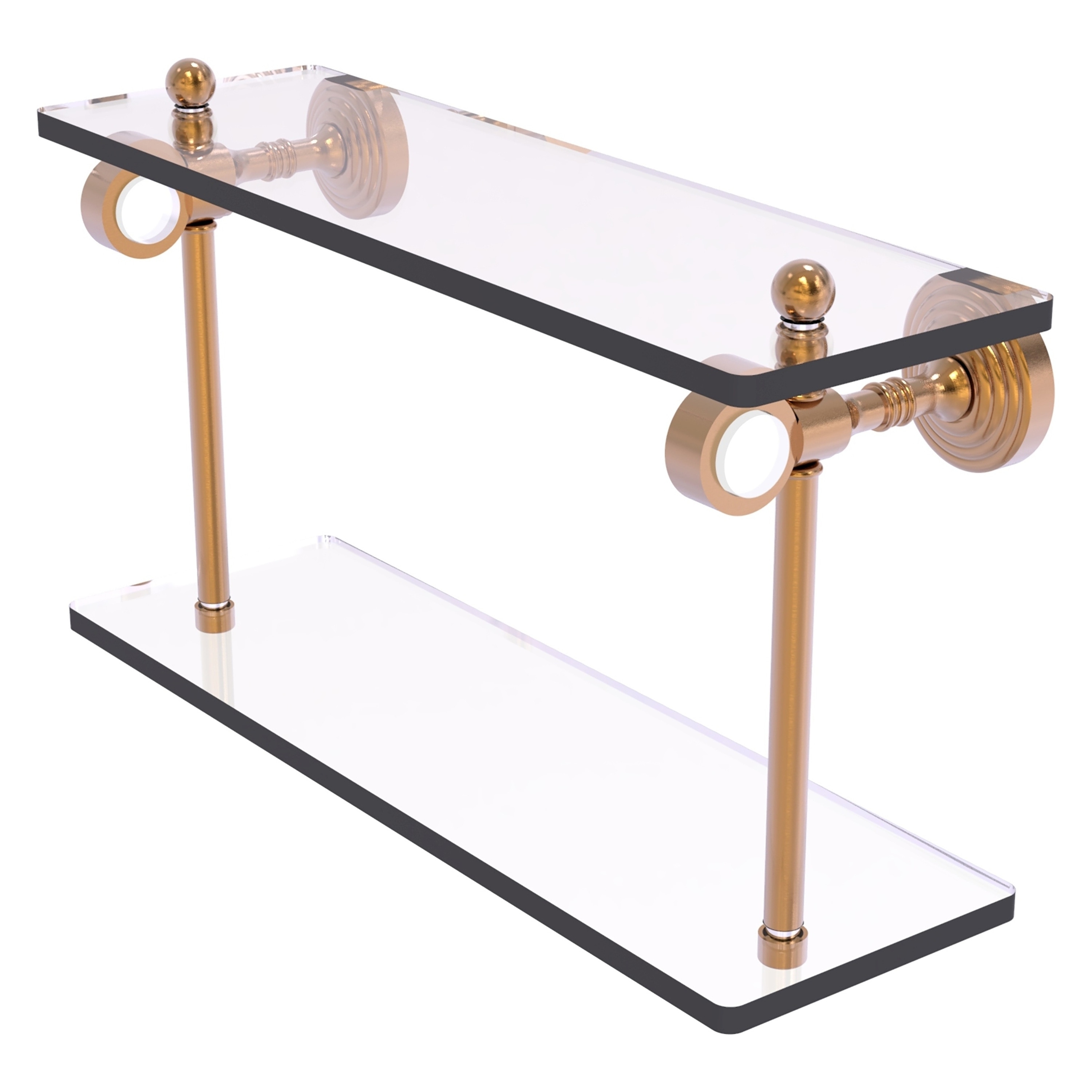 Allied Brass PG-2-16-BBR Pacific Grove Brushed Bronze 2 -Tier Wall mount Bathroom Shelf ( 16-in x 9.3-in x 5-in )