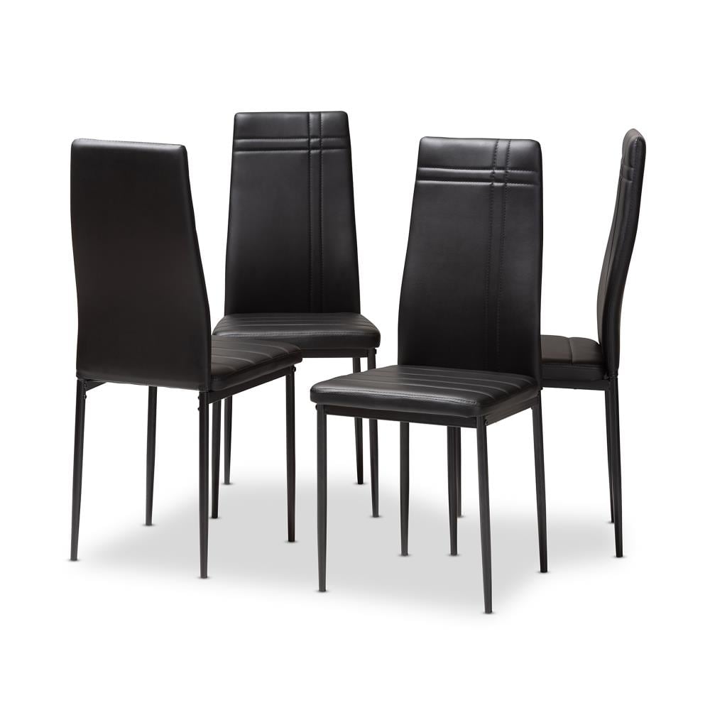 Baxton Studio 146-4PC-8784-LW Set of 4 Matiese Contemporary/Modern Faux Leather Upholstered Dining Side Chair (Composite Frame)