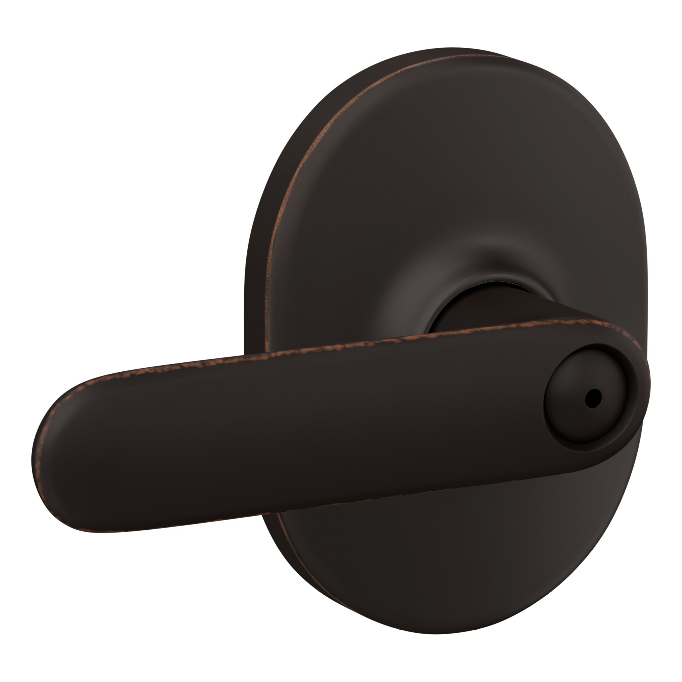 Schlage Delfayo Satin Brass Universal Interior Bed/Bath Privacy Door Handle  in the Door Handles department at