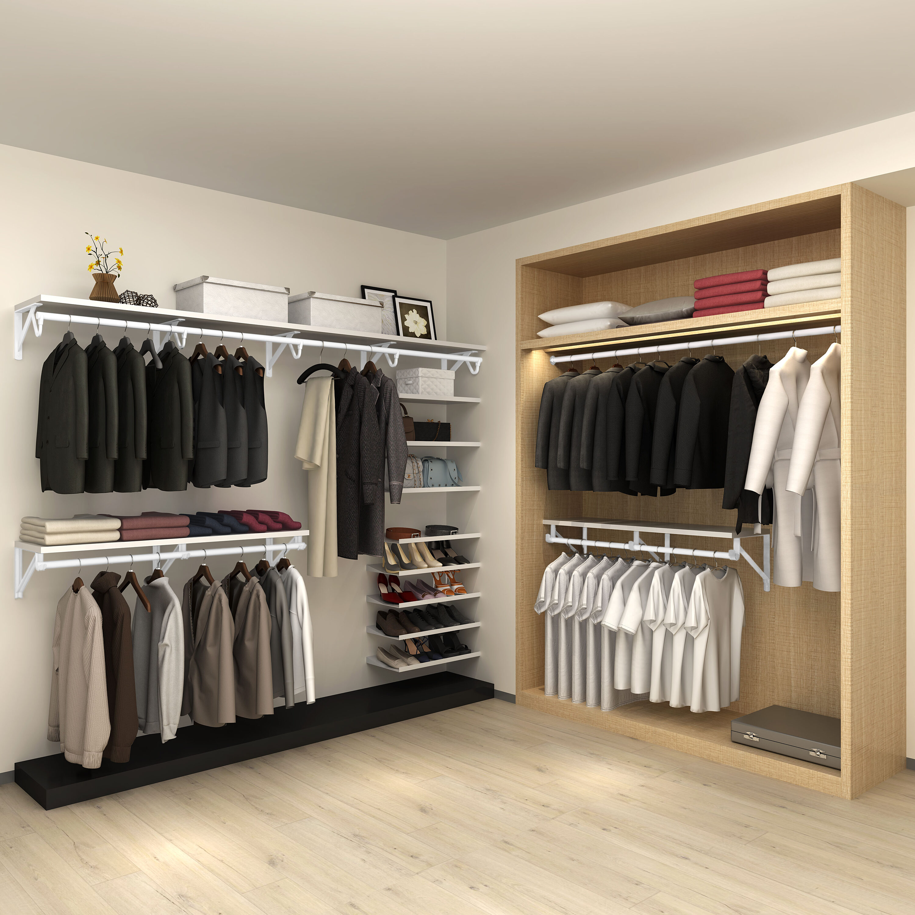 Project Source Closet Rod 30-in L x 1.25-in H Extendable White Metal Closet Rod with Hardware