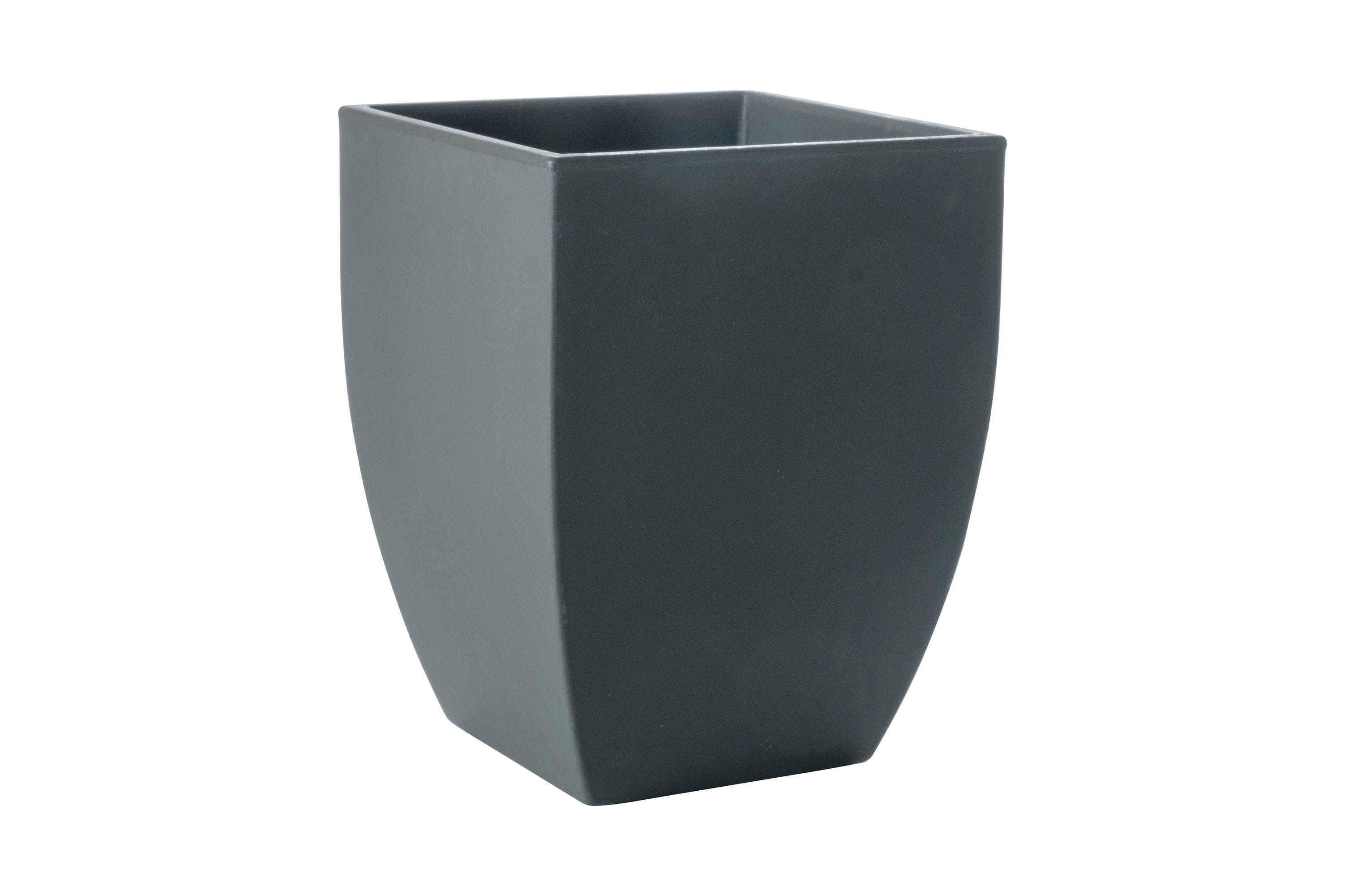 Alfresco Home 617-1758-1 Square 15-in W Extra Large Black Resin Contemporary/Modern Indoor/Outdoor Planter with Drainage Holes