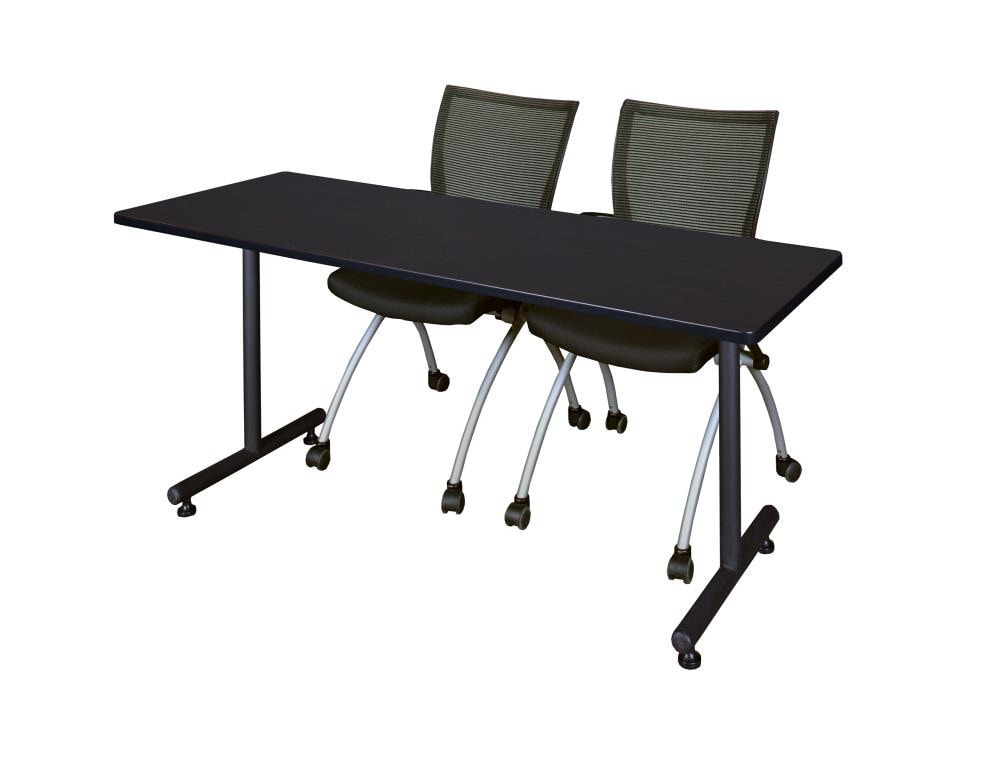 Regency MKTRCT6630MW09BK Training Brown 4-Person Training Table (66-in W x 29-in H)