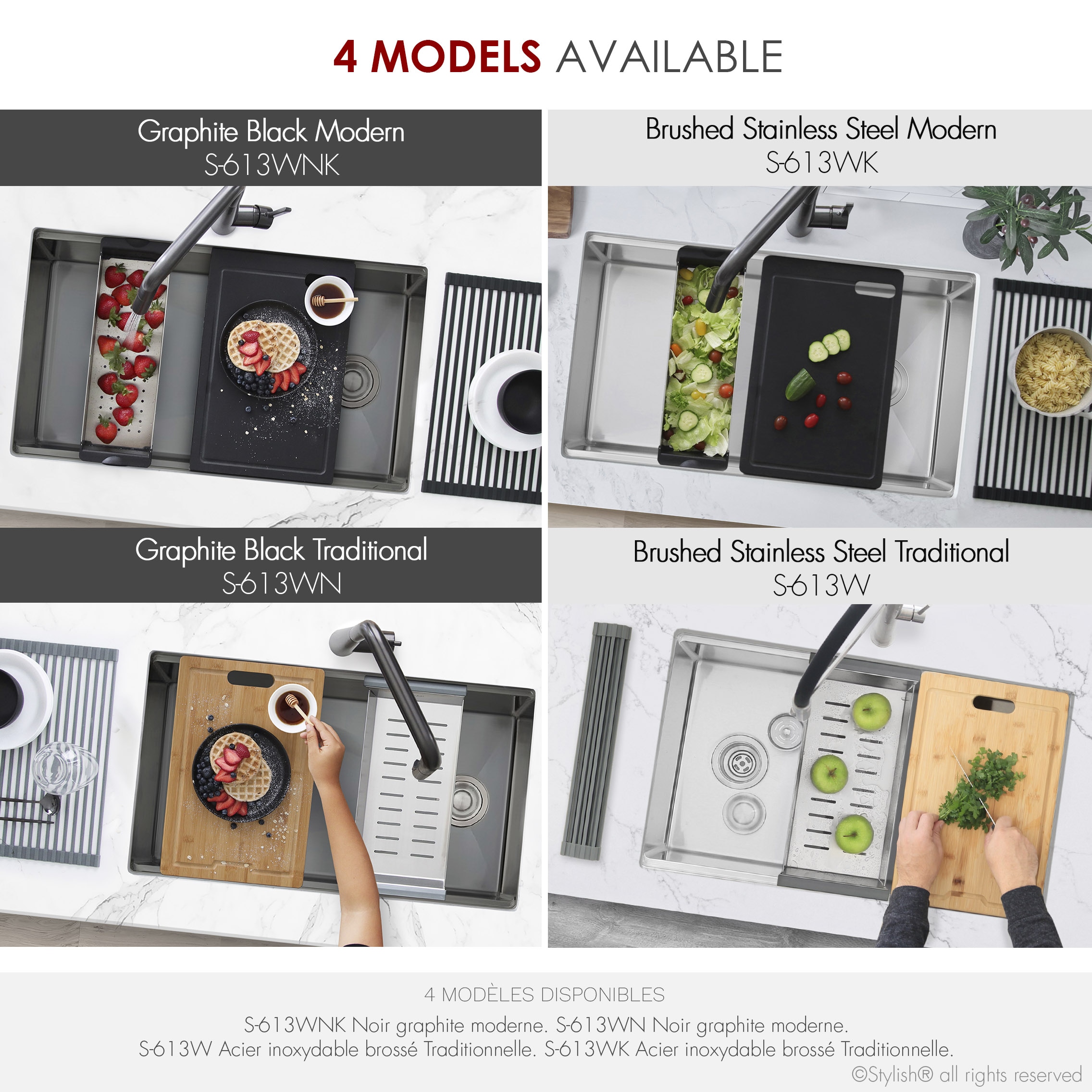 Stylish S-613WNK Kitchen-Sinks - View #14