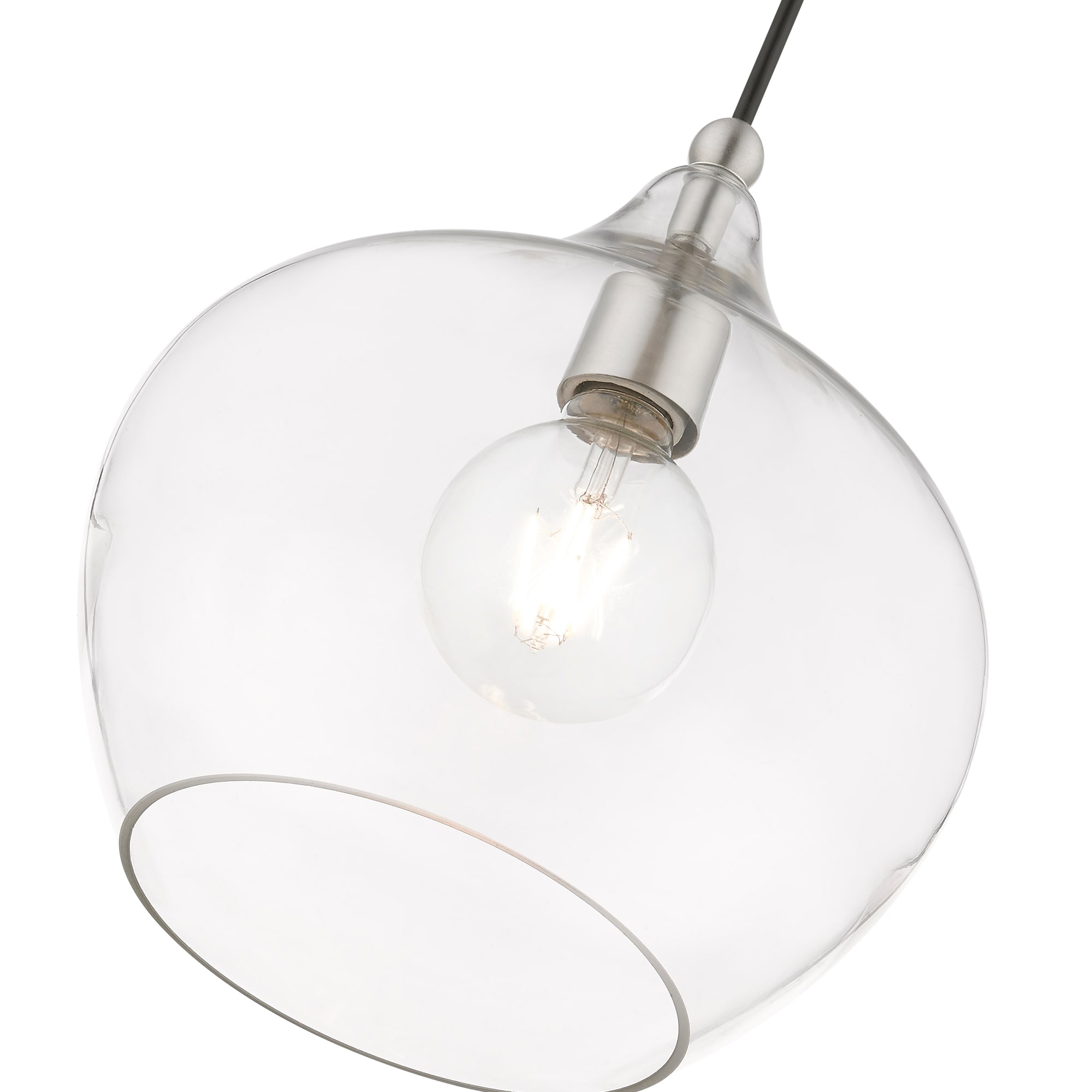 Aldrich Brushed Nickel Clear Glass Indoor/Outdoor Pendant Light