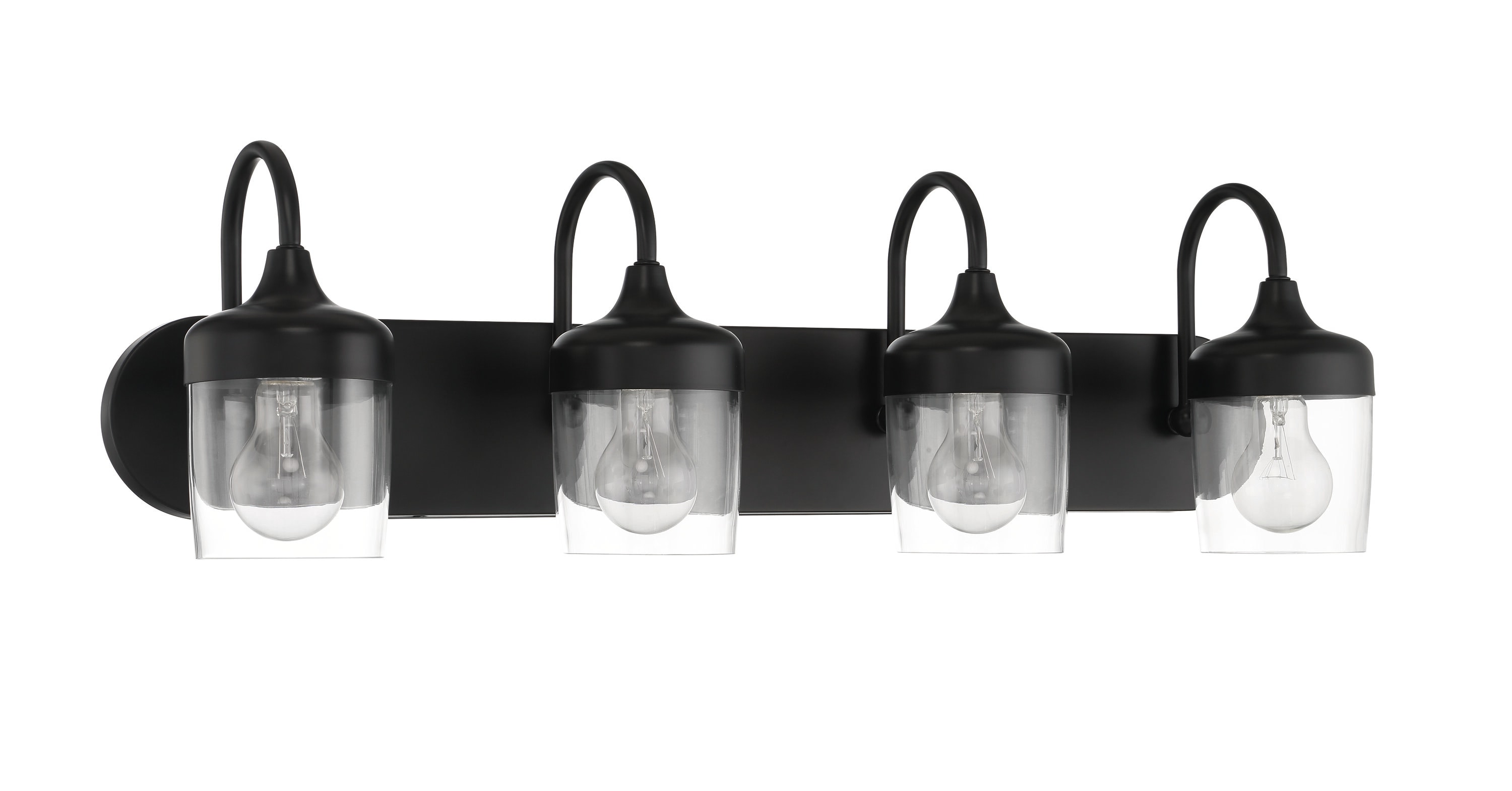 Craftmade 58104-FB Wrenn 30-in 4 -Light Black Transitional Vanity light