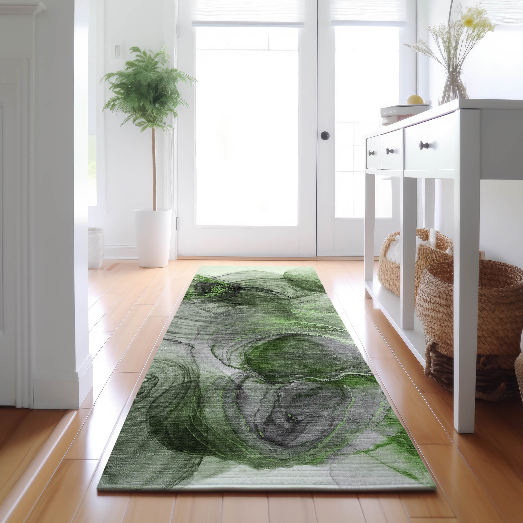 Addison Rugs AMF540GE20X30 Mayfield AMF540GE 2 x 3 (ft) Loomed Polyester Green Rectangular Indoor Geometric Machine washable Area rug