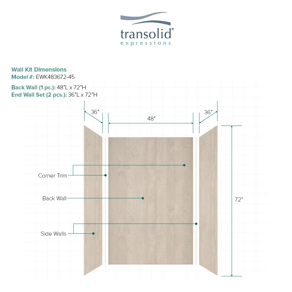 Transolid EWK483672-45 Shower-Wall-Surrounds - View #2