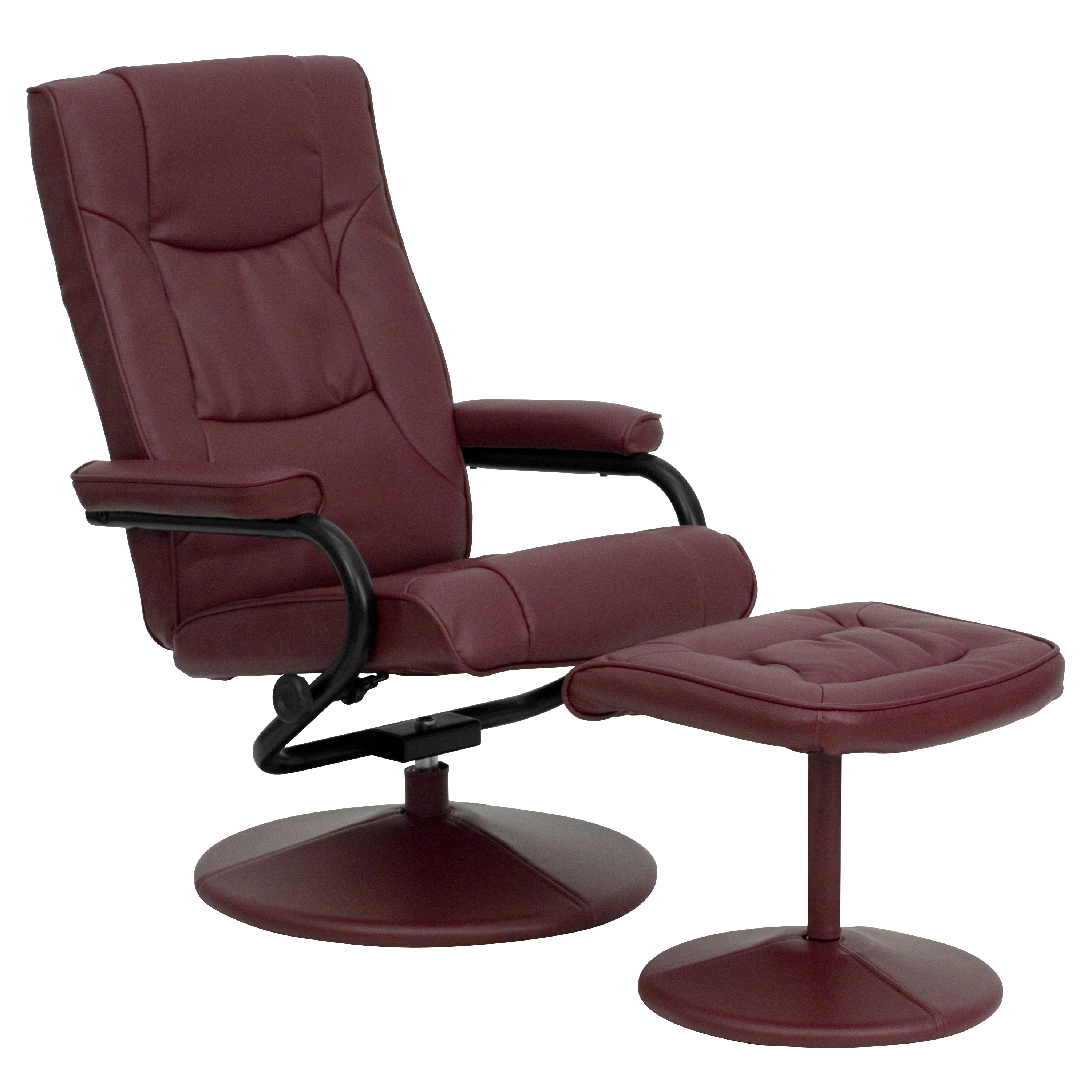 Burgundy leather swivel chair sales