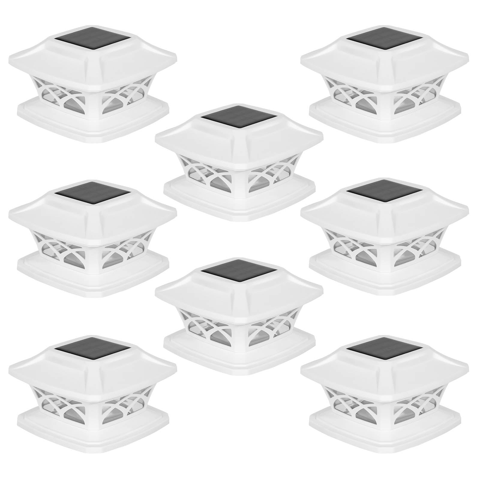 LamQee 06FTL0248CWT-2 4-in x 4-in 8 -Lumens 10 -Watt White Low voltage Solar LED Outdoor Deck light 6500-K