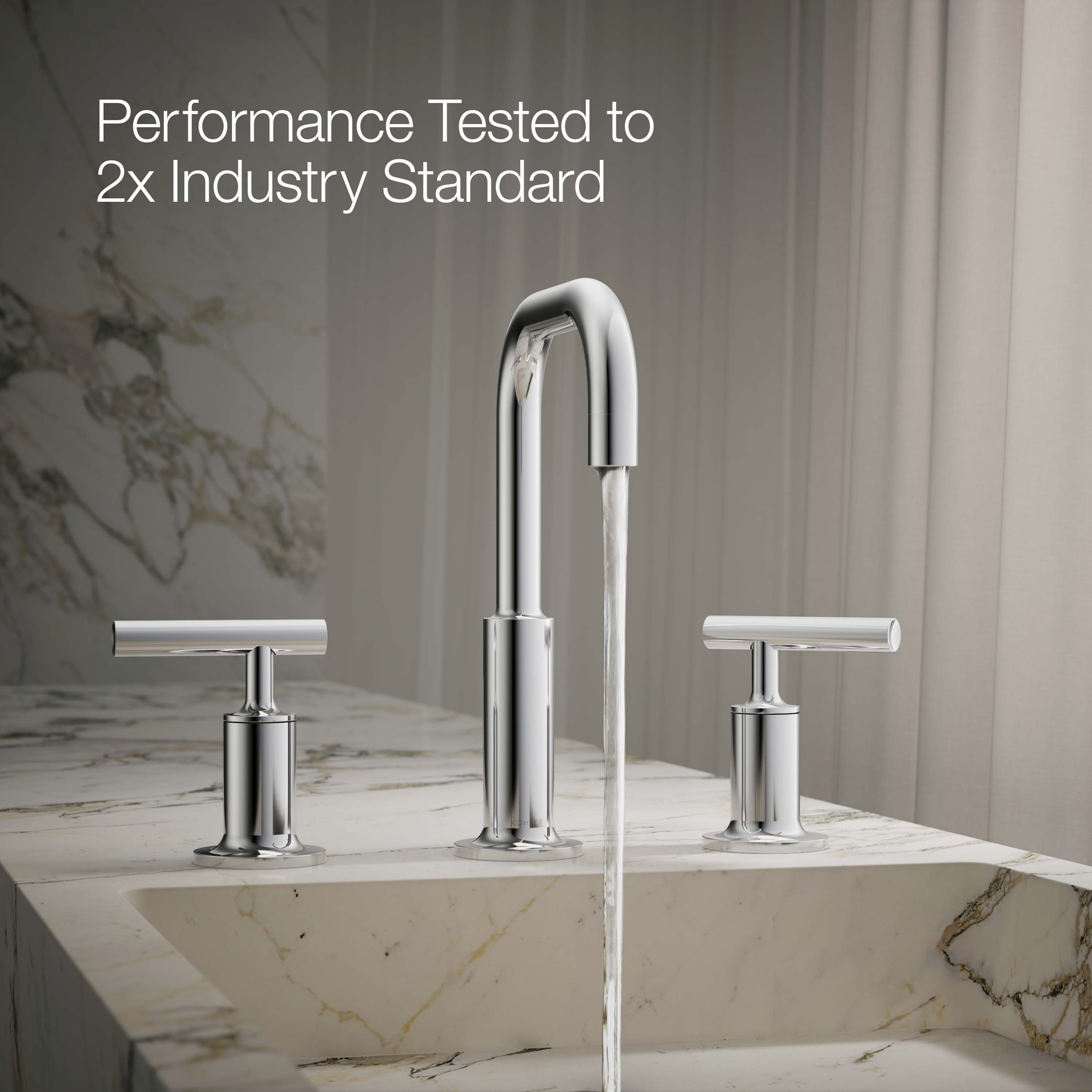 Purist Polished Chrome 8" Widespread Bathroom Sink Faucet with Low Lever Handles