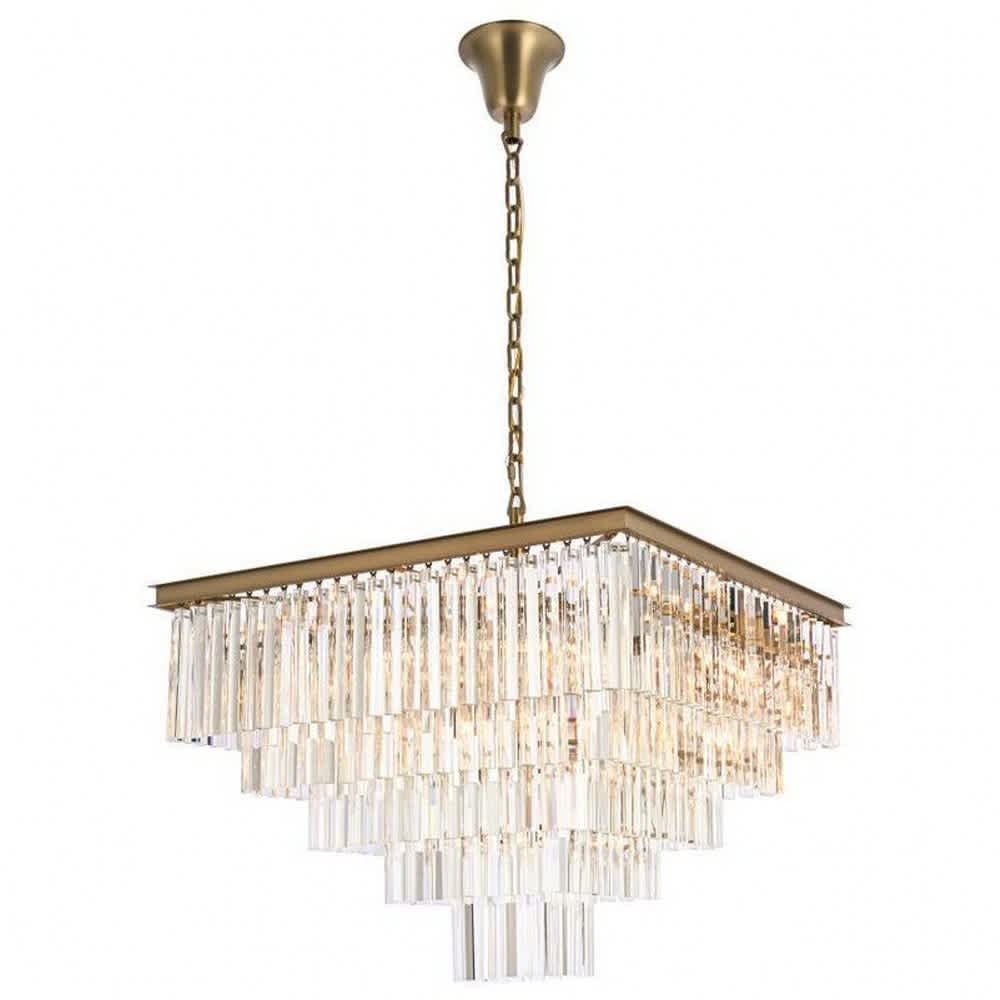 Elegant Lighting Sydney 21-Light Modern Satin Gold Incandescent Chandelier
