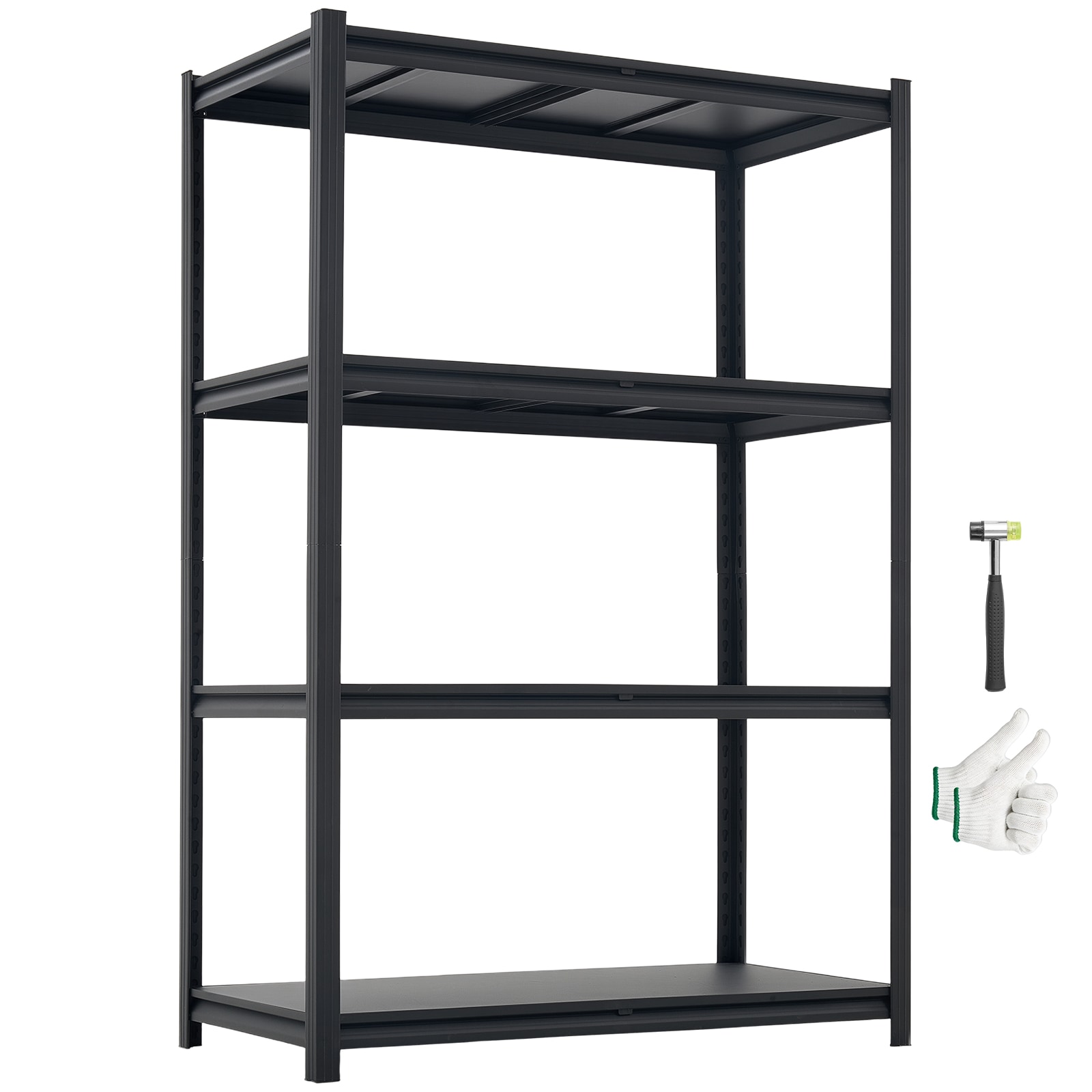 VEVOR Storage Shelves. 4-Tier Adjustable. 2400 lbs Capacity. Heavy Duty Garage Storage Shelving Unit. Metal Utility Rack Shelf. for Garage Workshop Warehouse Basement. 40.55in W x 20.55in D x 60.2in H