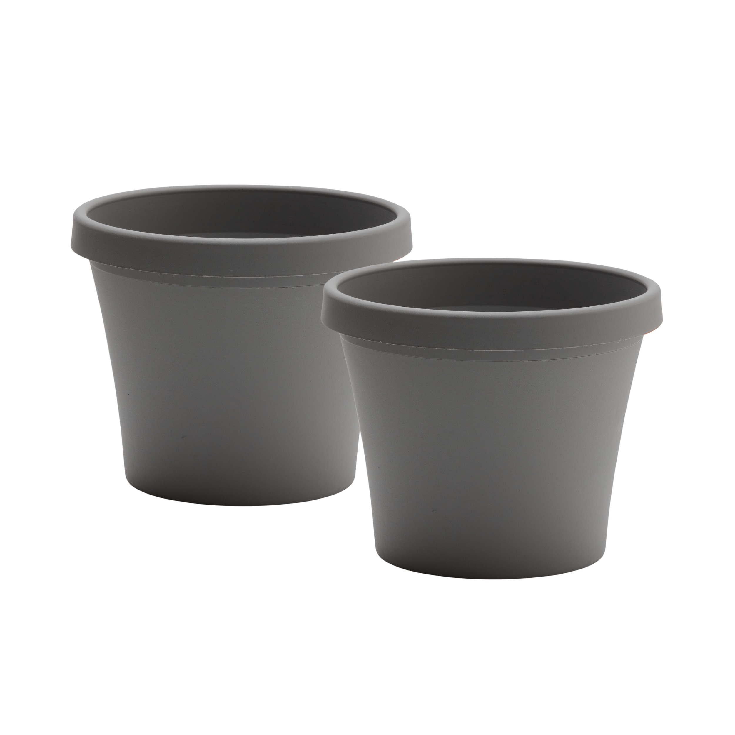 Bloem DCB-TERMIX21 2 -Pack Round 20.5-in W Large Gray Plastic Indoor/Outdoor Planter with Drainage Holes