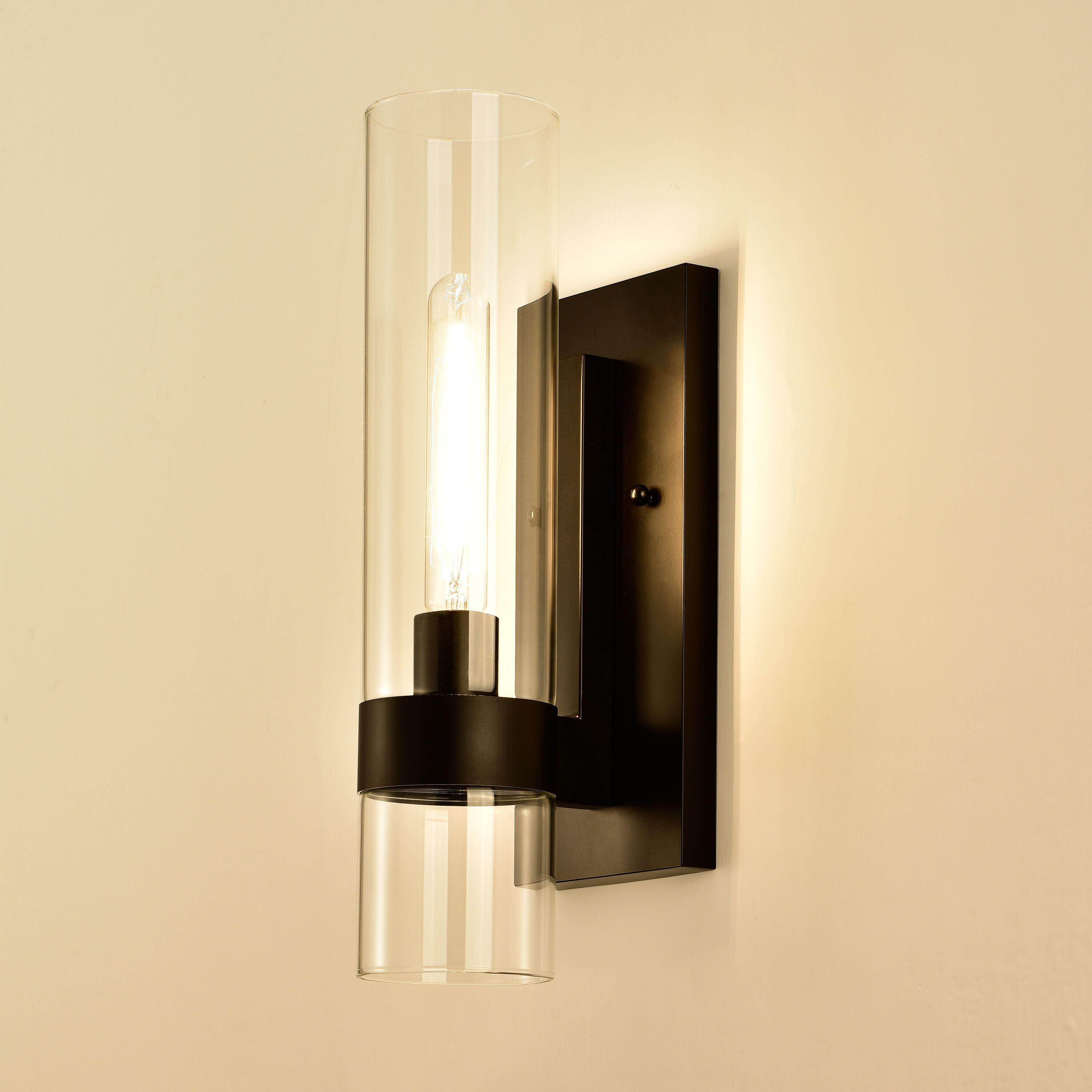 C Cattleya 4.75-in W 1-Light Black Modern/Contemporary Wall Sconce in the Wall  Sconces department at