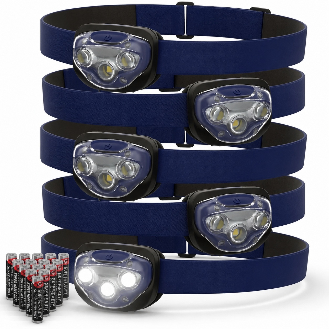 Yichuhaoxi  EVEREADY LED Headlamps Pro200 5 Pack IPX4 Water Resistant Bright and Durable Head Lights for Camping Hiking Emergency Power Outage