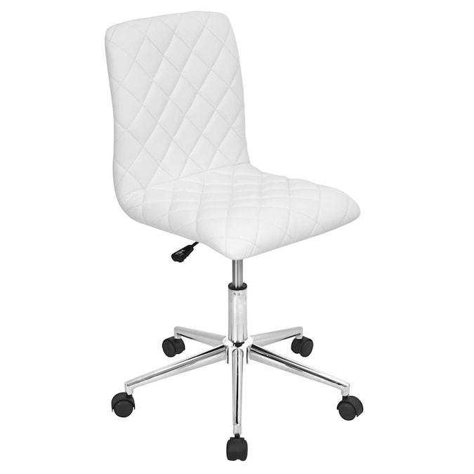 White Faux Leather By Lumisource, Faux Leather Office Chair