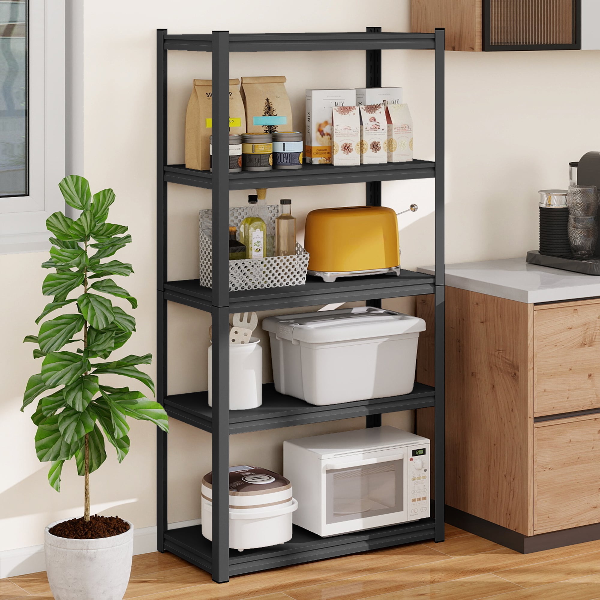 ToolCat PLP1-53-BHH 5 -Tier Heavy Duty Black Metal Utility shelving unit ( 31.5-in W x 15.7-in D x 63-in H )