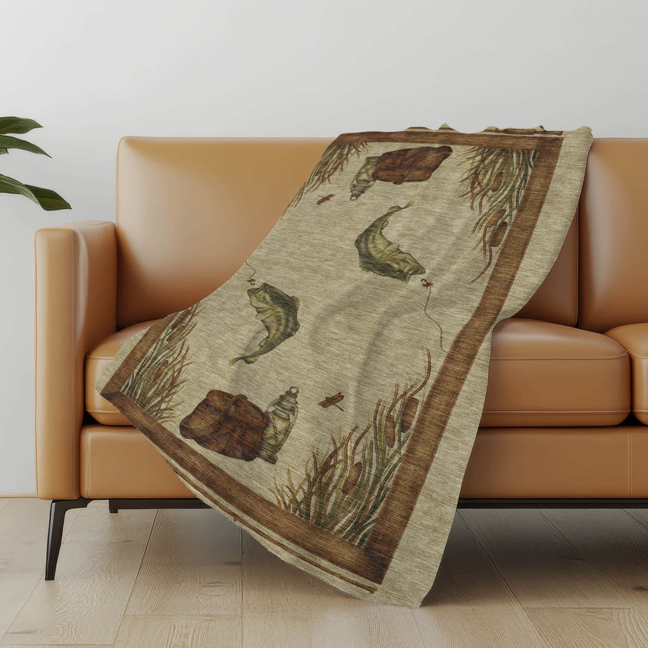 Addison Rugs ASB145KH50X70 Premium Machine Washable Addison ASB145 Khaki Sherpa Throw Blanket