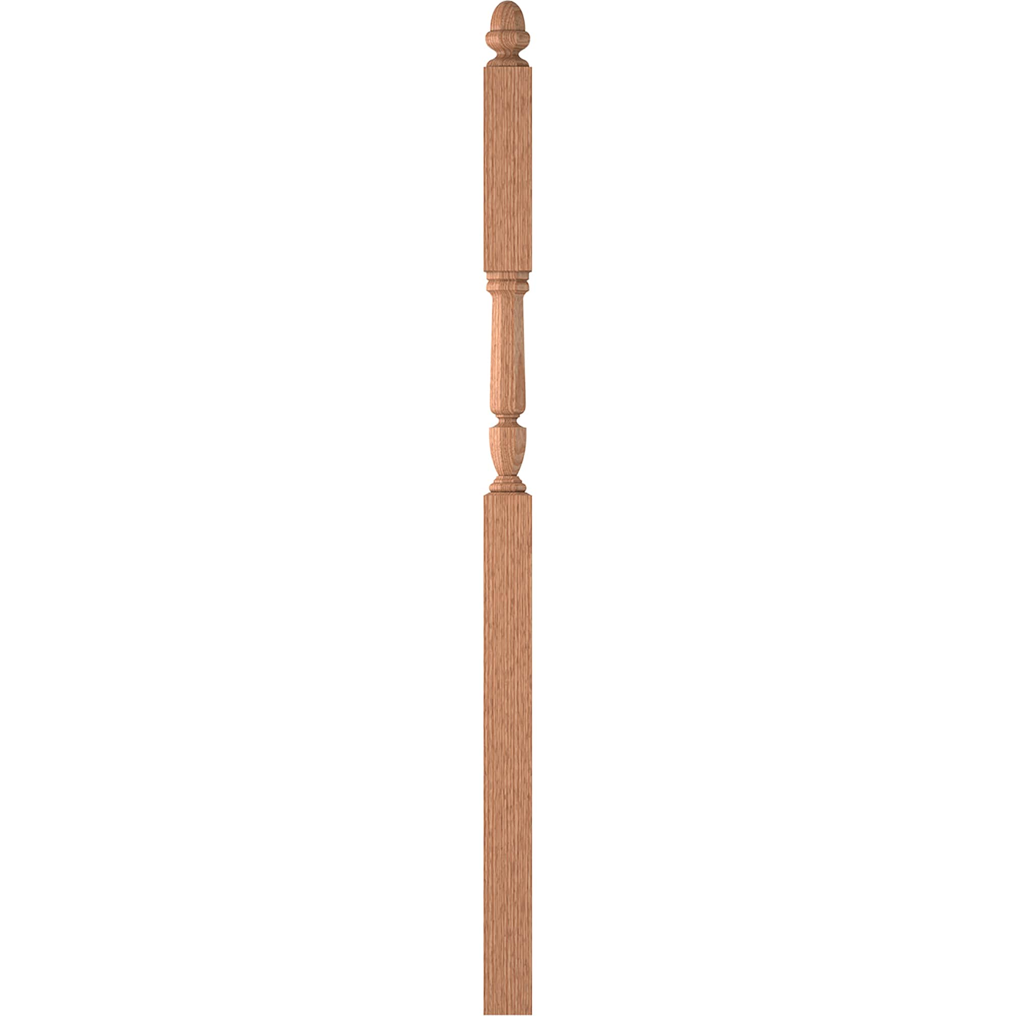 L.J. Smith Stair Systems LJP-30468-O Regent 3.5-in x 72.75-in Unfinished Red oak Intermediate Stair Newel Post
