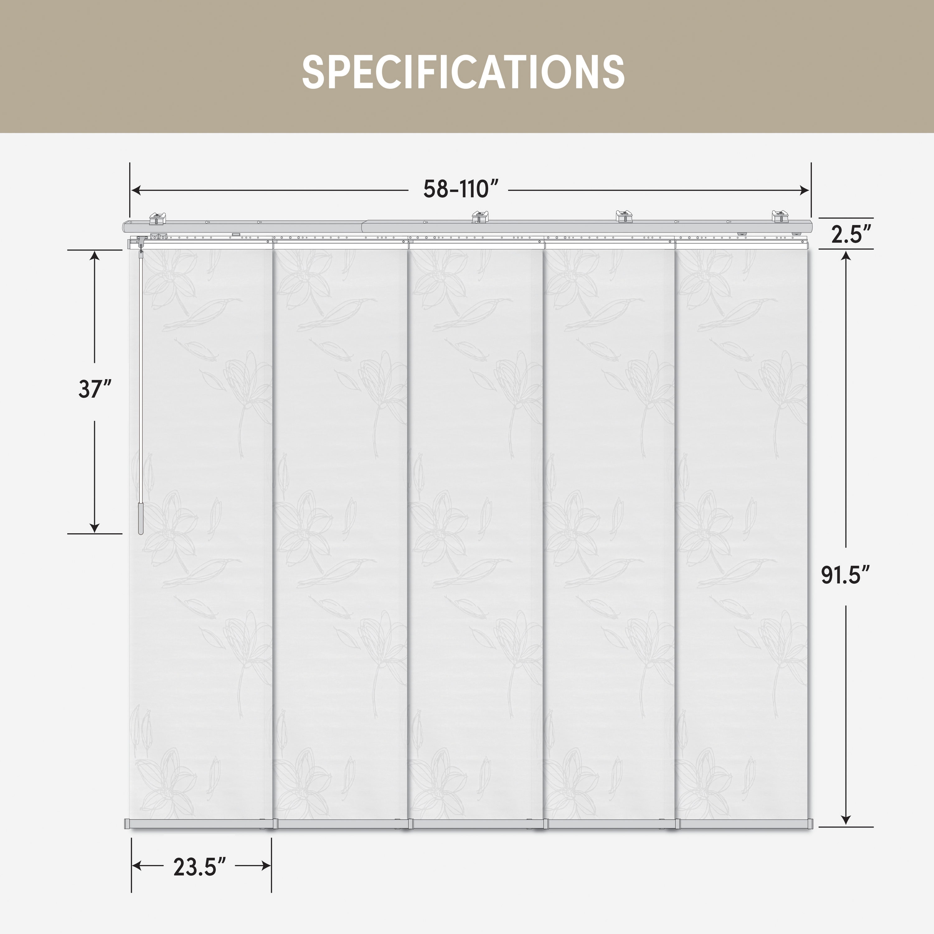 Hart & Harlow White Iris Aluminum Curtain Rod Track in the Curtain Rods ...