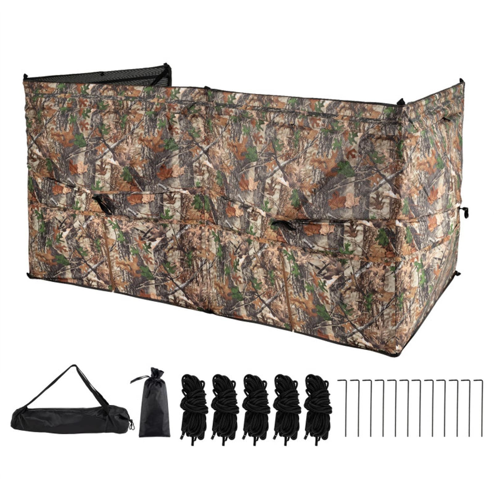 SUGIFT See-Through Pop-Up Hunting Blind Panel with Dog Door 4 Adjustable Windows Camouflage 1-3 Person Tent for Deer Turkey Waterfowl Hunting