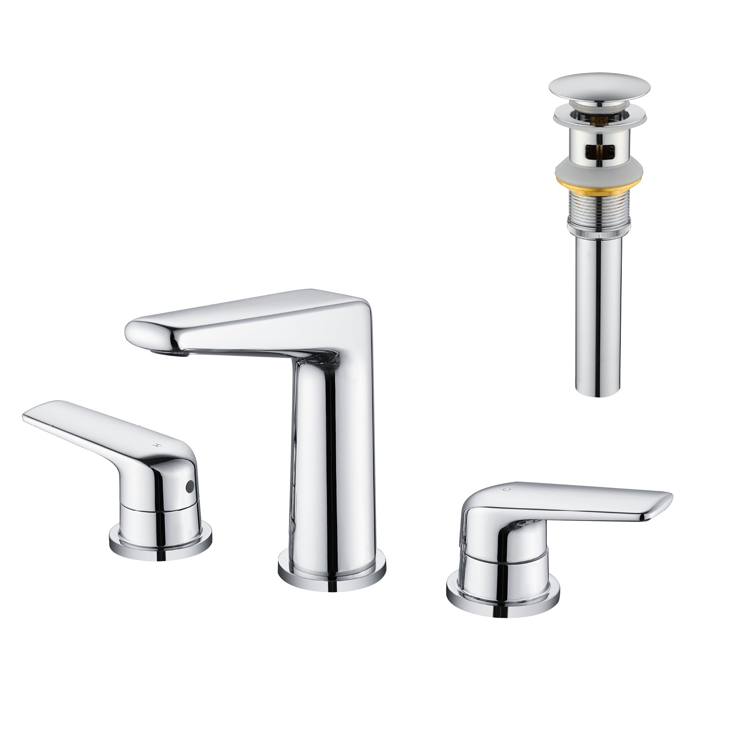 Vanityfus - Single Handle Faucet Bathroom Faucet with Drain and Supply Lines-Chrome