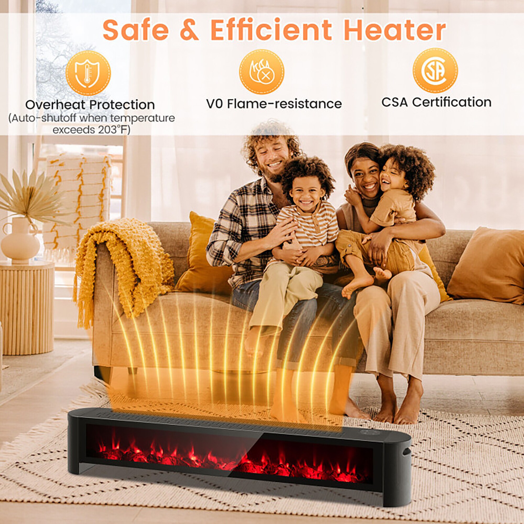 Clihome CL-FP10180BK Portable-Electric-Heat - View #7
