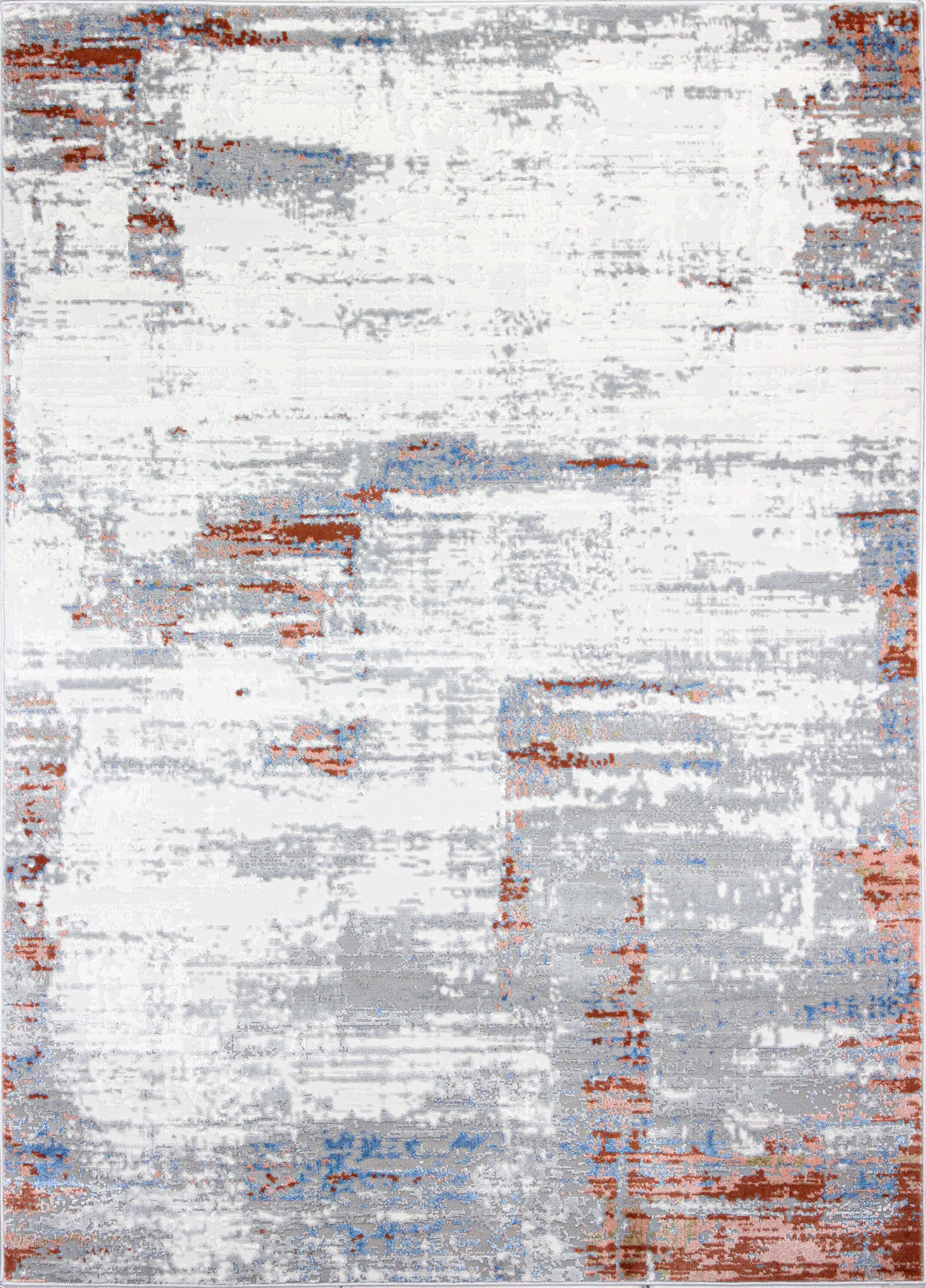 Bashian 649652298665 9 X 12 (ft) Ivory/Rust Indoor Geometric Industrial Area Rug
