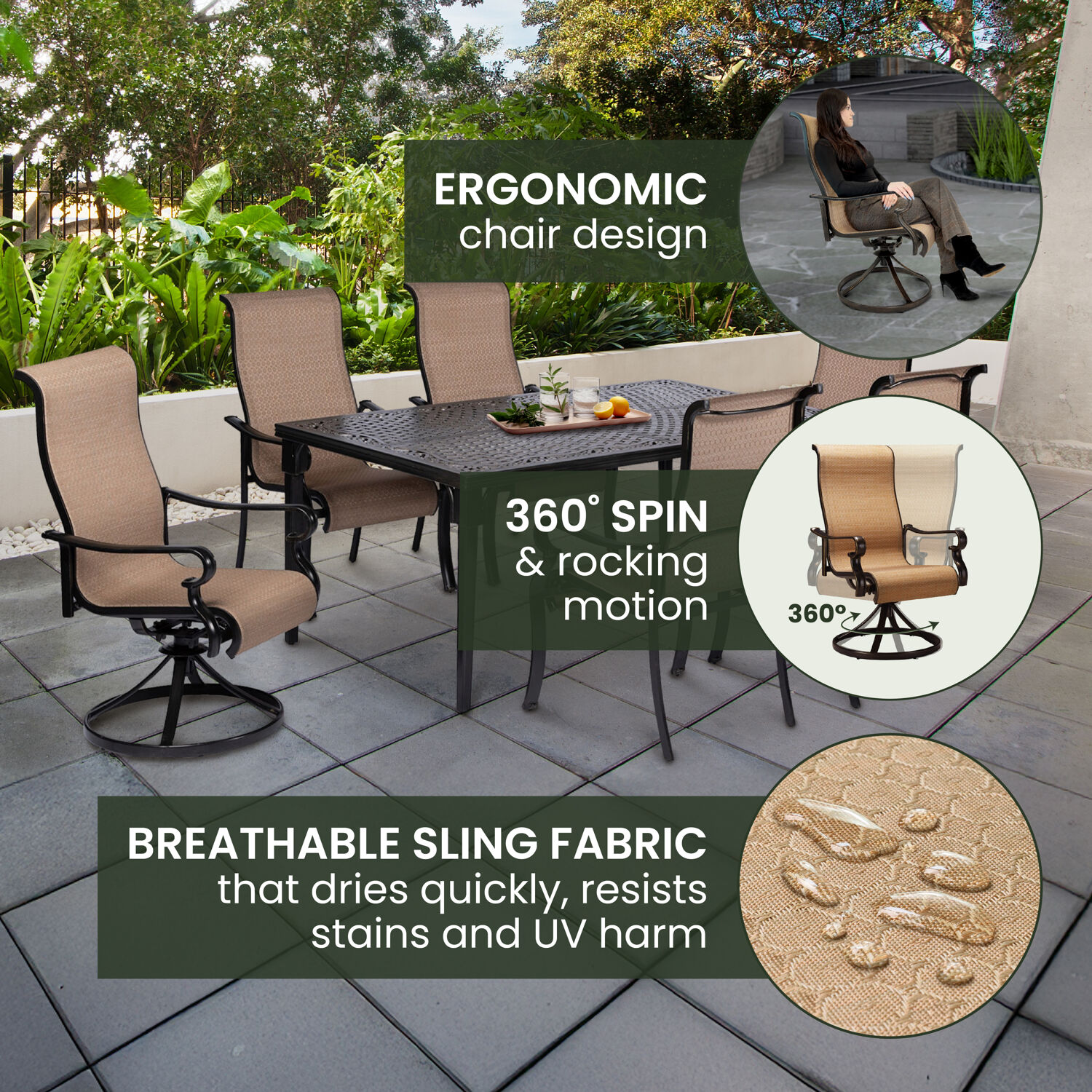 Hanover BRIGDN7PCSW-2 Patio-Dining-Sets - View #6