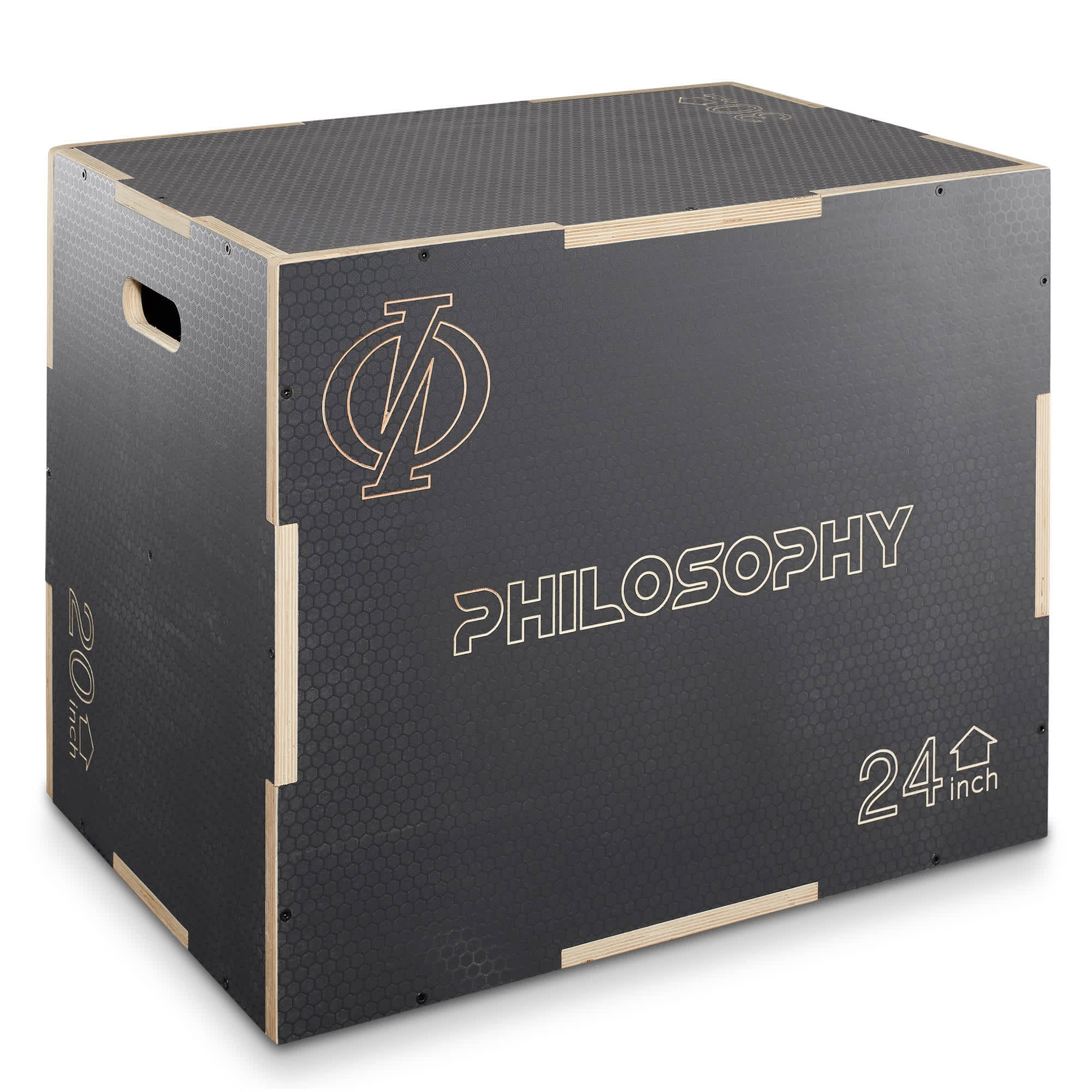 Philosophy Gym FIT-PLYO-3240S-GRY 3 in 1 Non-Slip Plyo Box 30 x 24 x 20-in - Gray - Training Jump Box