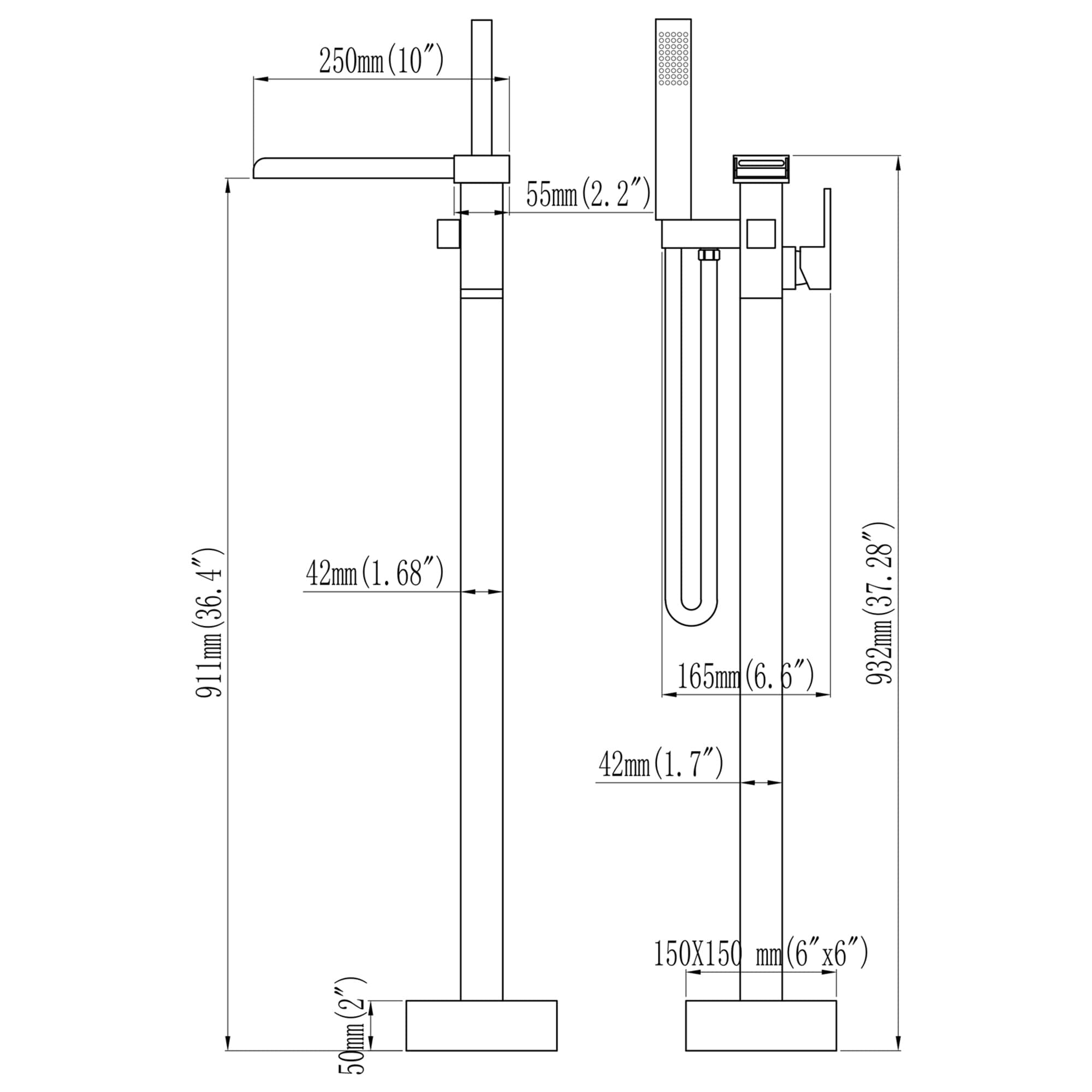 WELLFOR WB-0955 Roman-Tub-Faucets - View #4