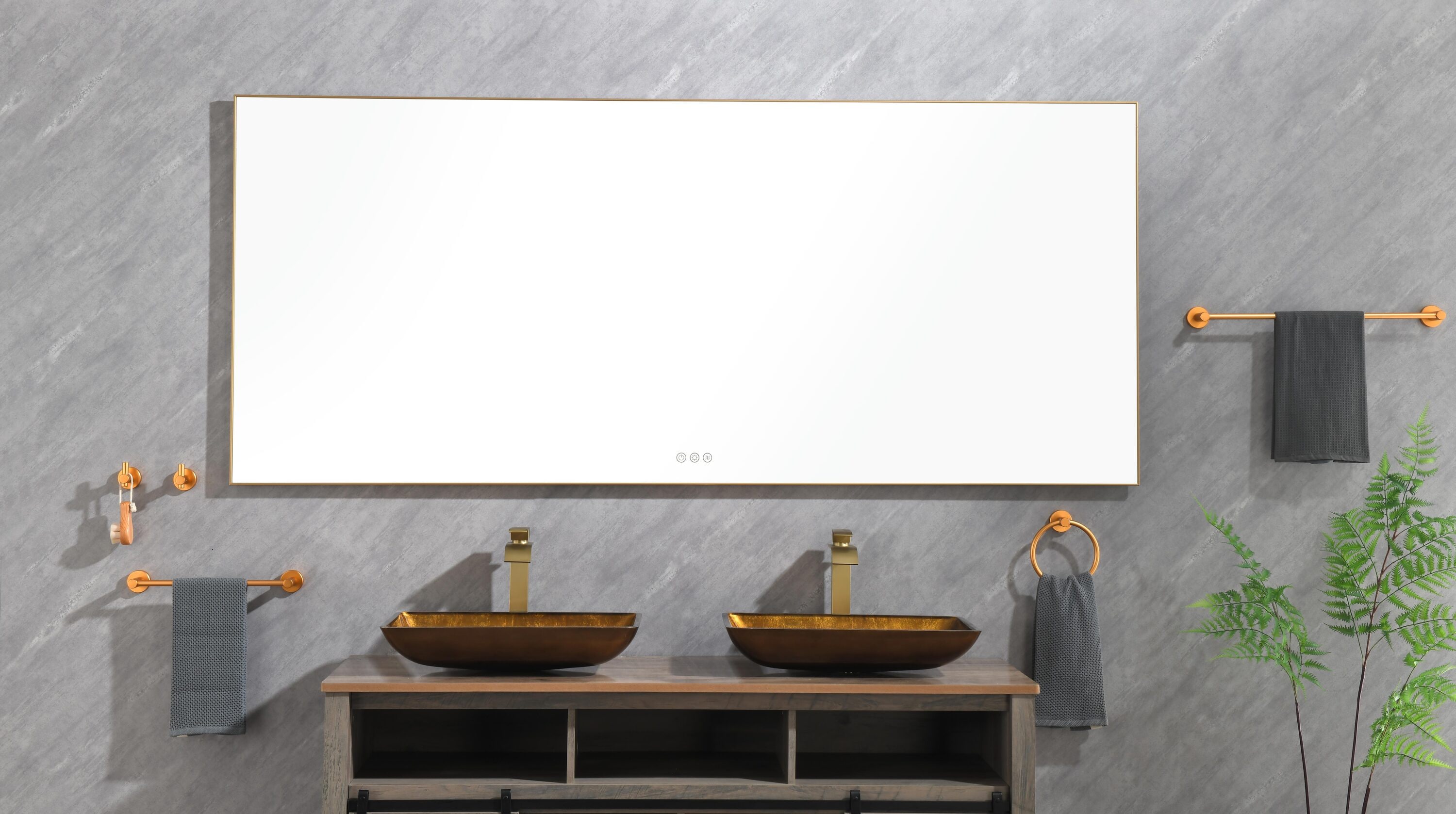 84-in x 36-in Dimmable LED Lighted Fog Free Tilting Bathroom Vanity Mirror (Glass) | - Vacolite KP-388BG