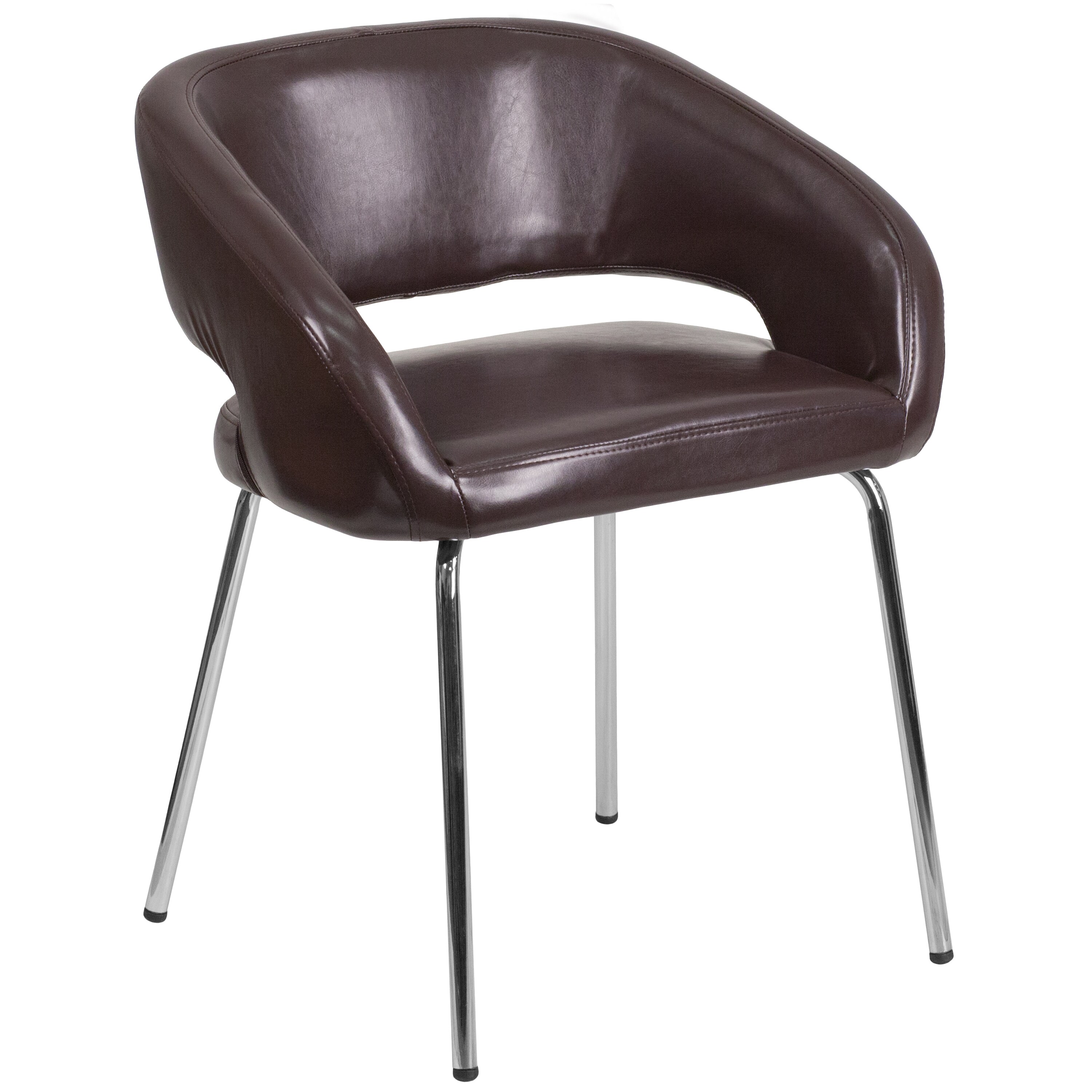 Flash Furniture 889142074854 Fusion Series Modern Brown Faux leather Accent Chair