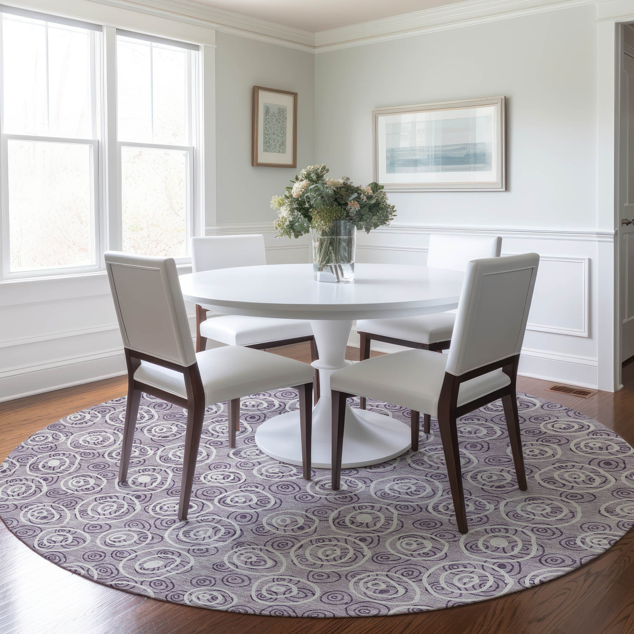 Addison Rugs ACN728LV8RO Chantille ACN728LV 8 x 8 (ft) Polyester Lavender Round Indoor/Outdoor Geometric Machine washable Area rug
