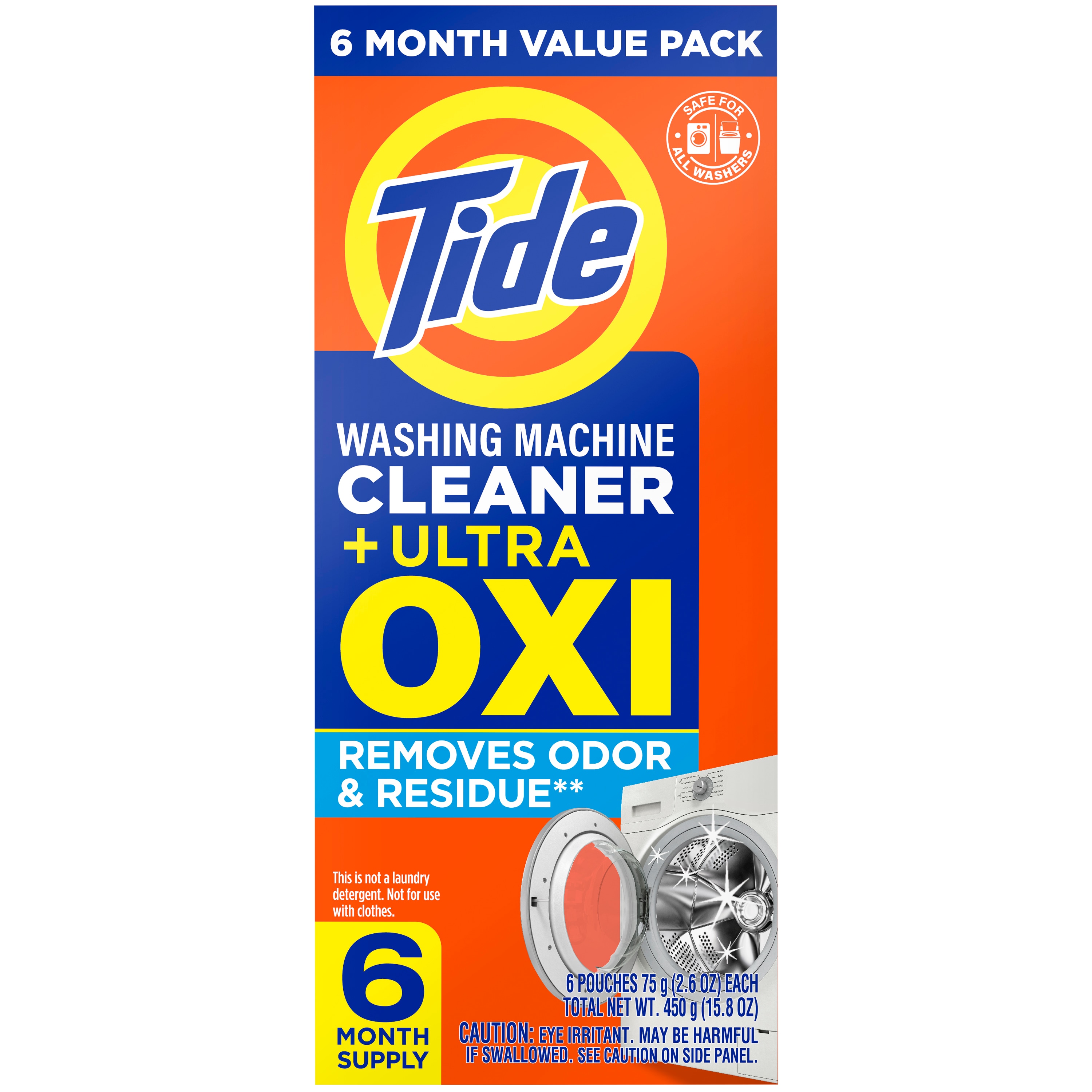 Tide 814521013704 with Oxi 6 Count Washing Machine Cleaner Powder
