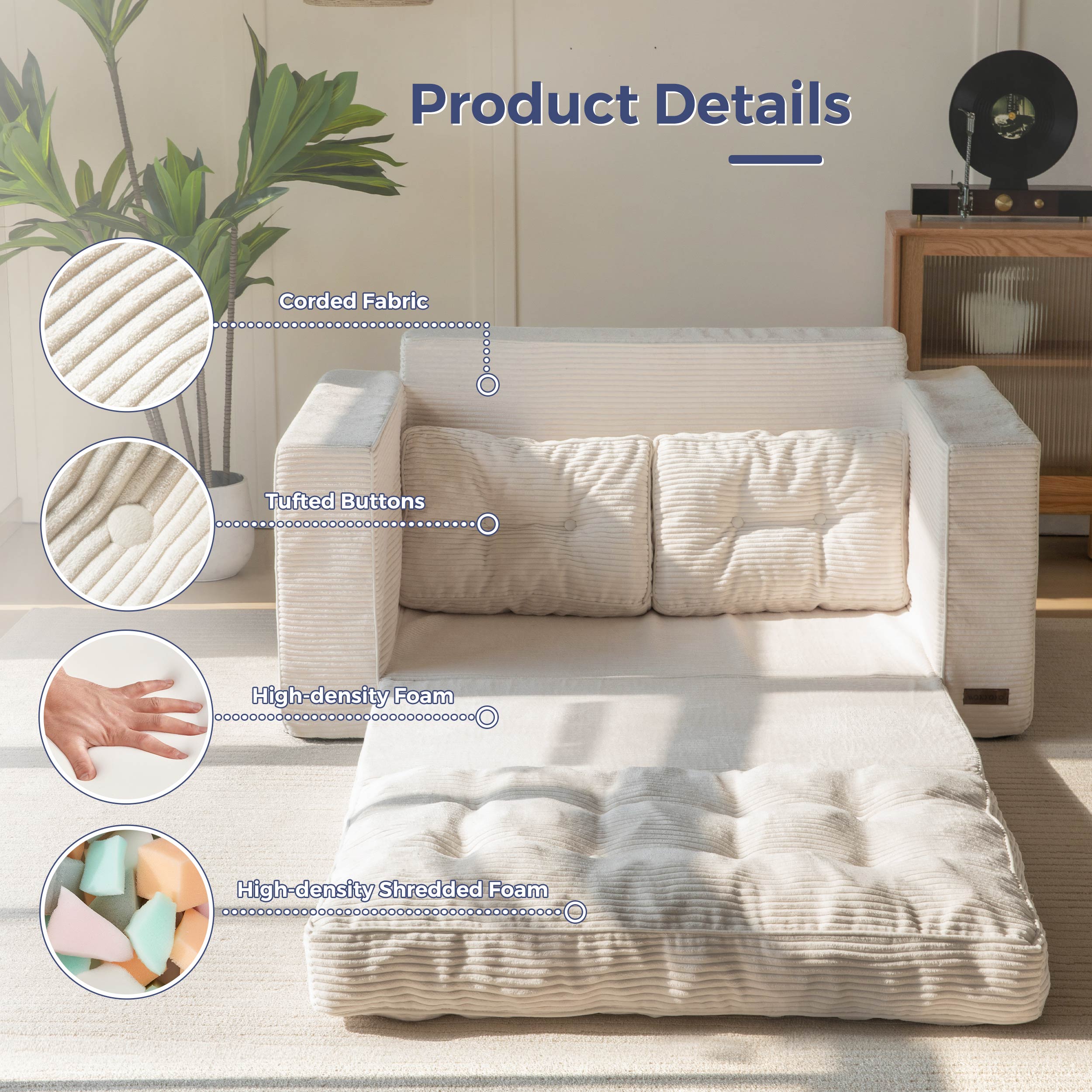 MAXYOYO M-A90-BEIGE futons - View #6