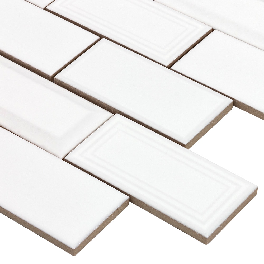 Boutique Ceramic Boutique White 11-in X 13-in Glazed Ceramic Brick ...