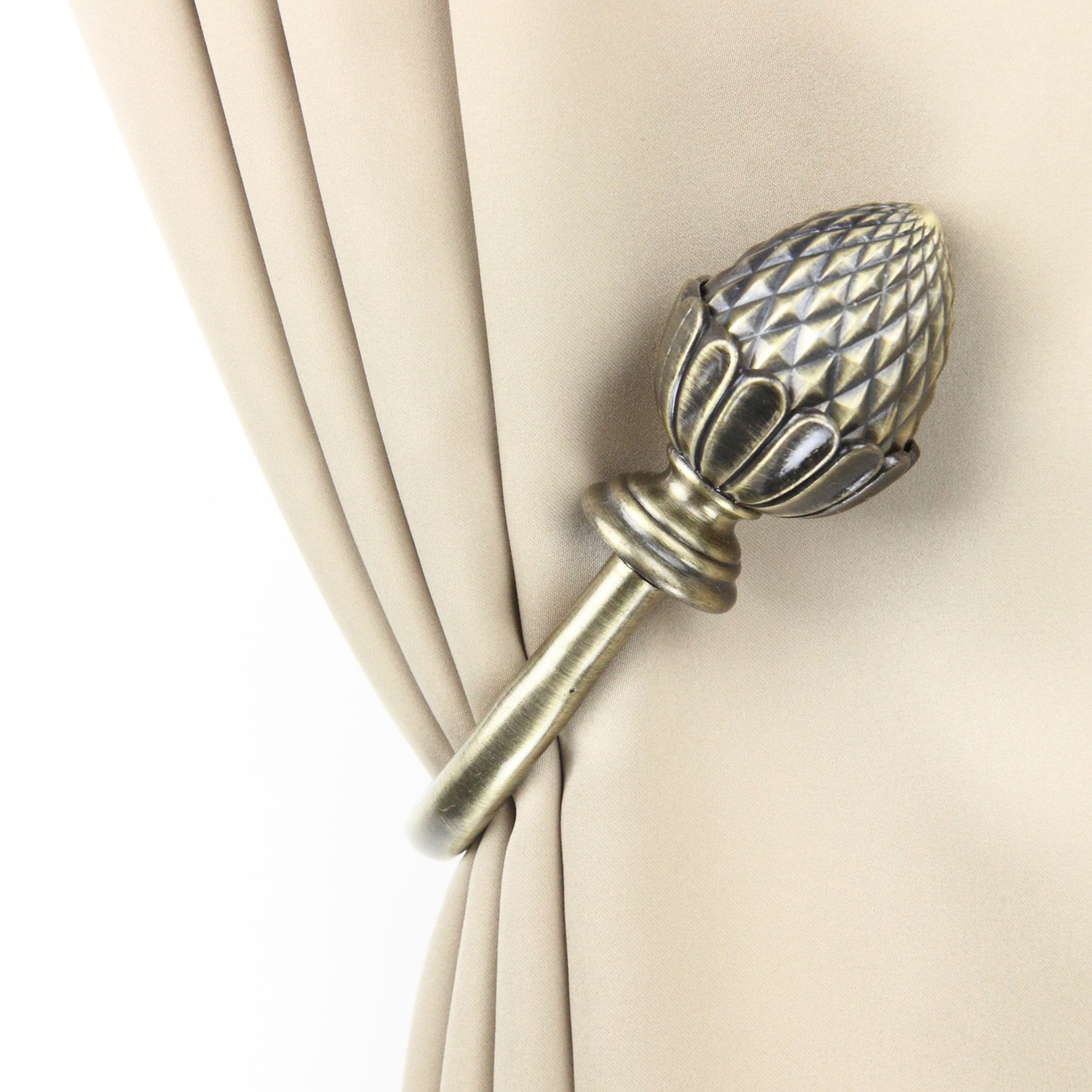 Hart & Harlow L-4867-034 5.75-Inches Antique Brass Curtain Holdbacks