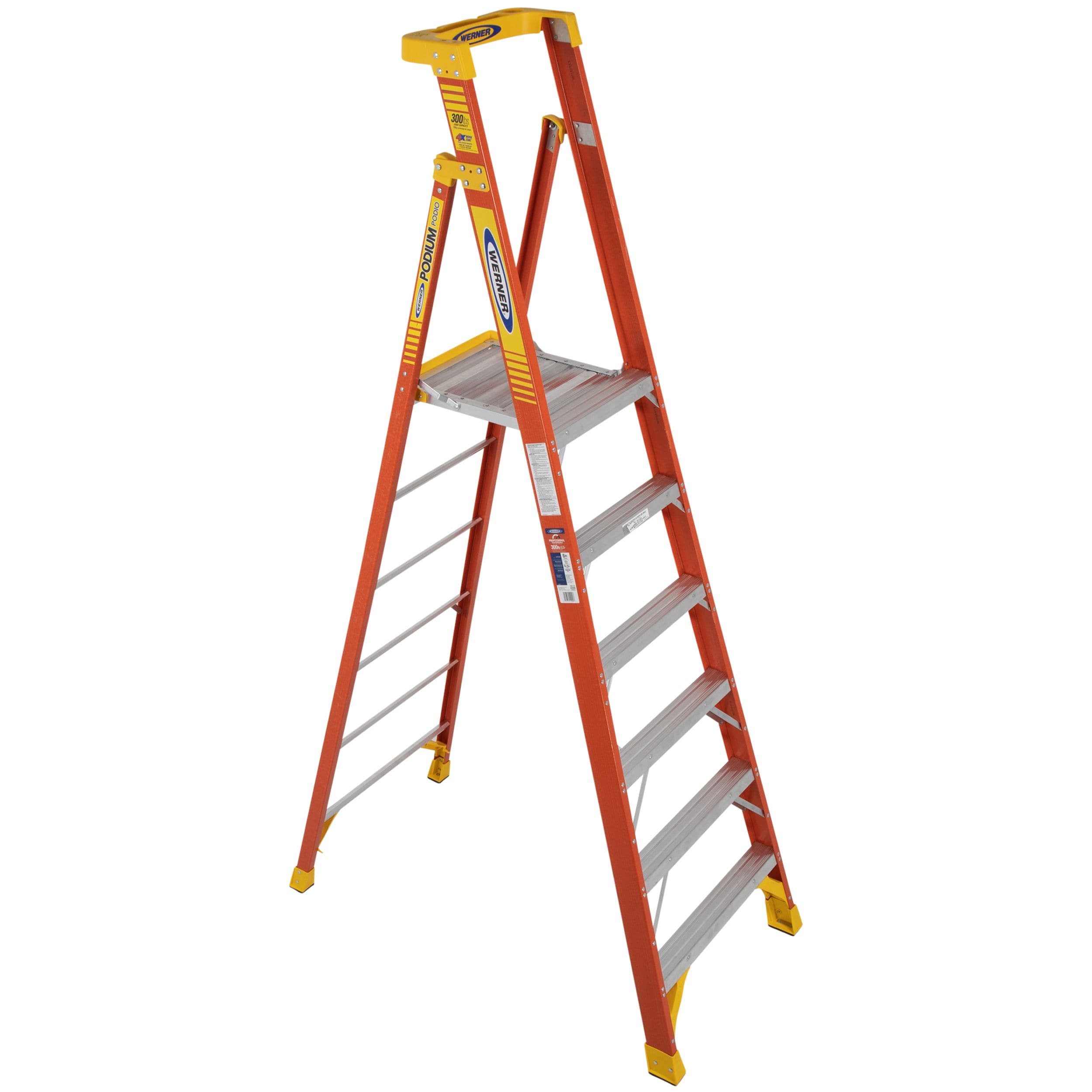 Werner PD6200 Fiberglass 6-ft Type 1A- 300-lb Capacity Platform Step Ladder PD6206 Uae Electronic uaeelectronic.com